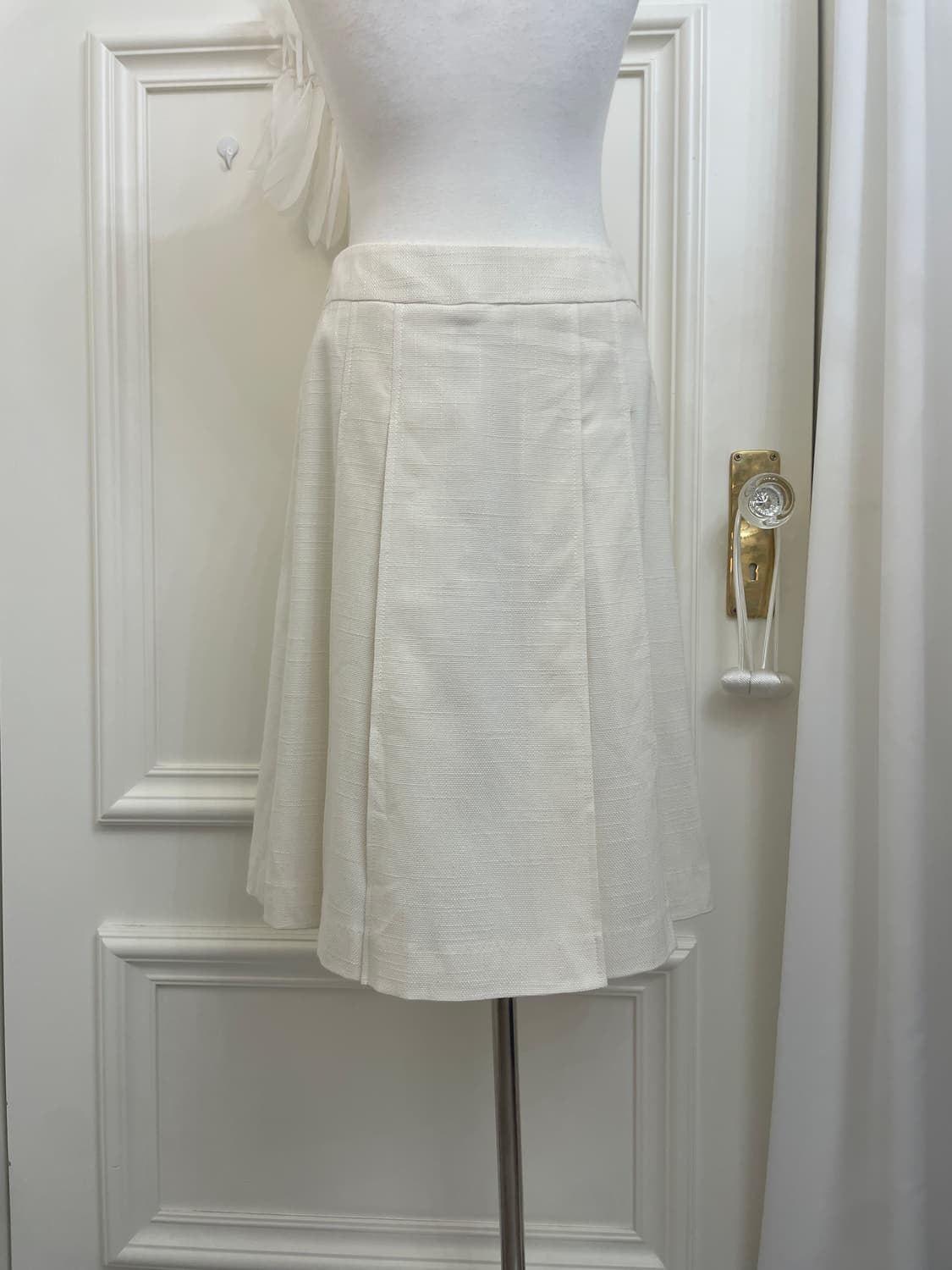 cream ivory tweed button midi skirt 상품이미지4