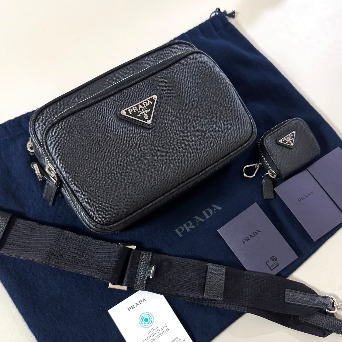 [백화점판/당일출고]프라다 사피아노 가죽 숄더백 / 크로스백 상품이미지3