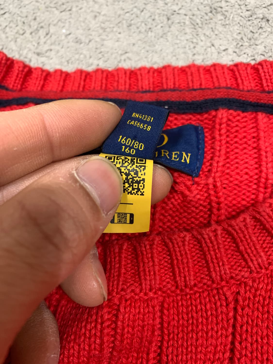 폴로 랄프로렌 케이블 니트 레드 상품이미지3