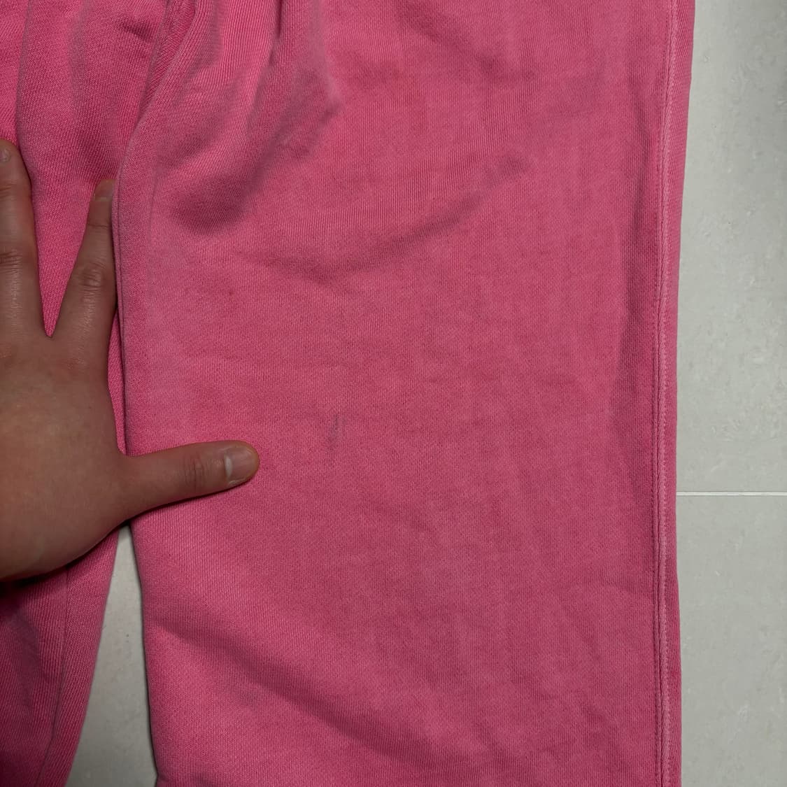 정품 인스턴트펑크 피그먼트 핑크 와이드 스웻 조거팬츠 밴딩 바지 상품이미지10