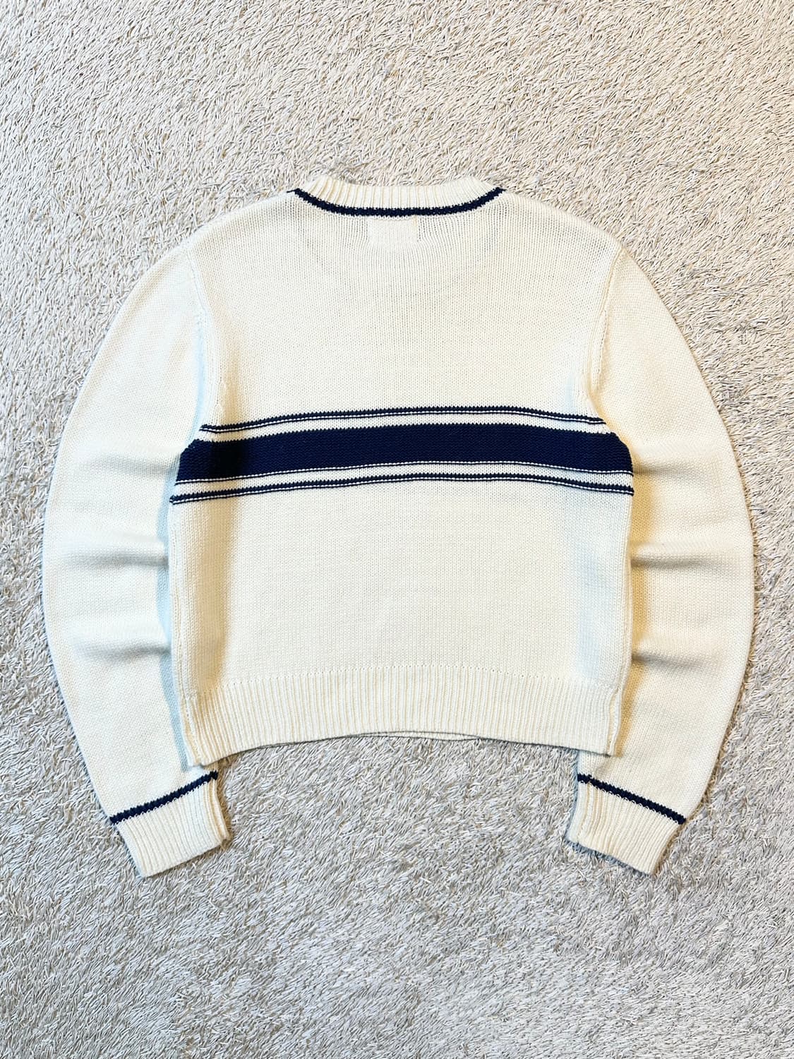 마리떼 프랑소와 저버 크롭 배색 니트 아이보리 상품이미지3