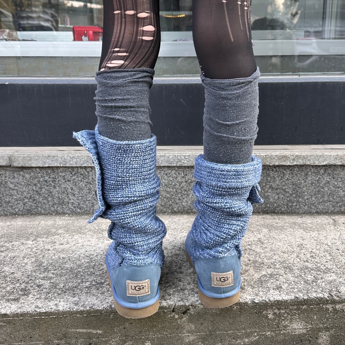 00s 스카이 블루 니트 어그 카디 부츠 상품이미지8