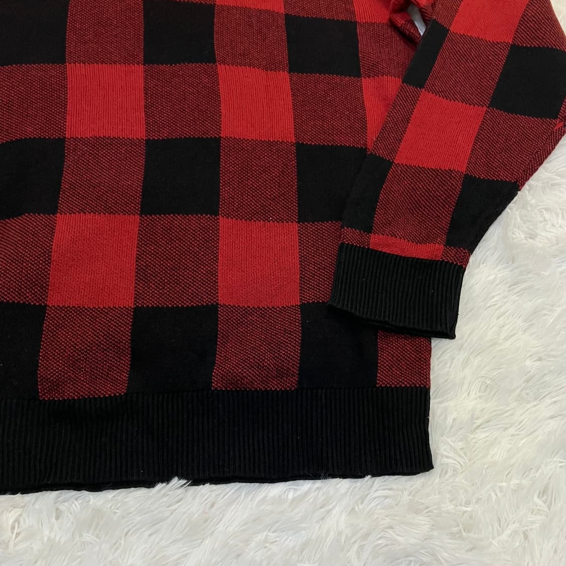 빈티지 레드 체크보드 니트 802 y2k 스트릿 갸루 펑키 일본빈티지 f 상품이미지6