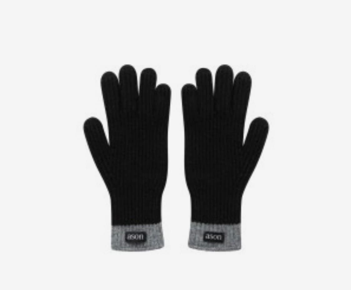 ason 애즈온 오로라 니트 장갑 블랙/그레이 상품이미지2