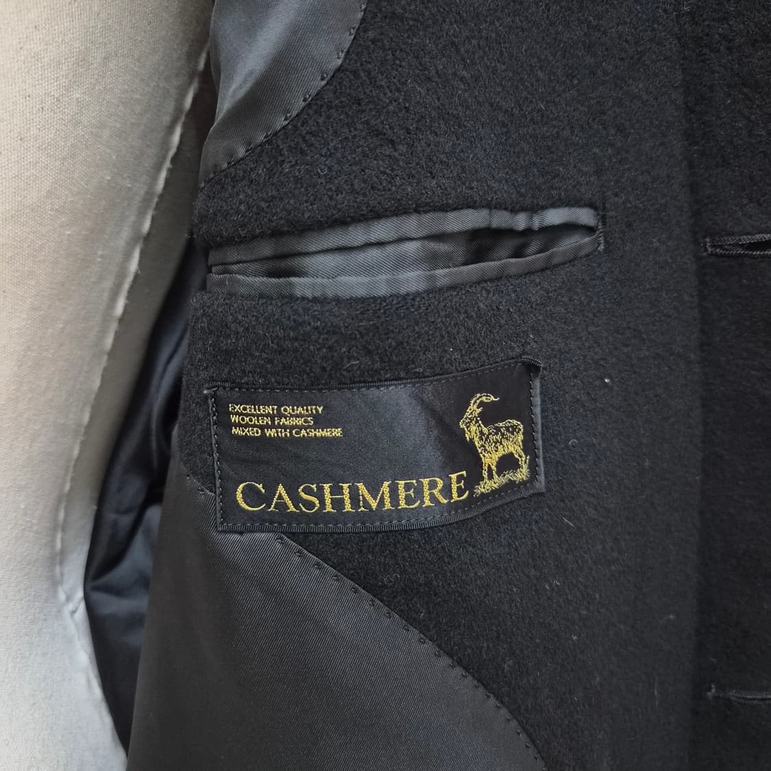 캐시미어100% 레글런 블랙 롱코트 상품이미지10