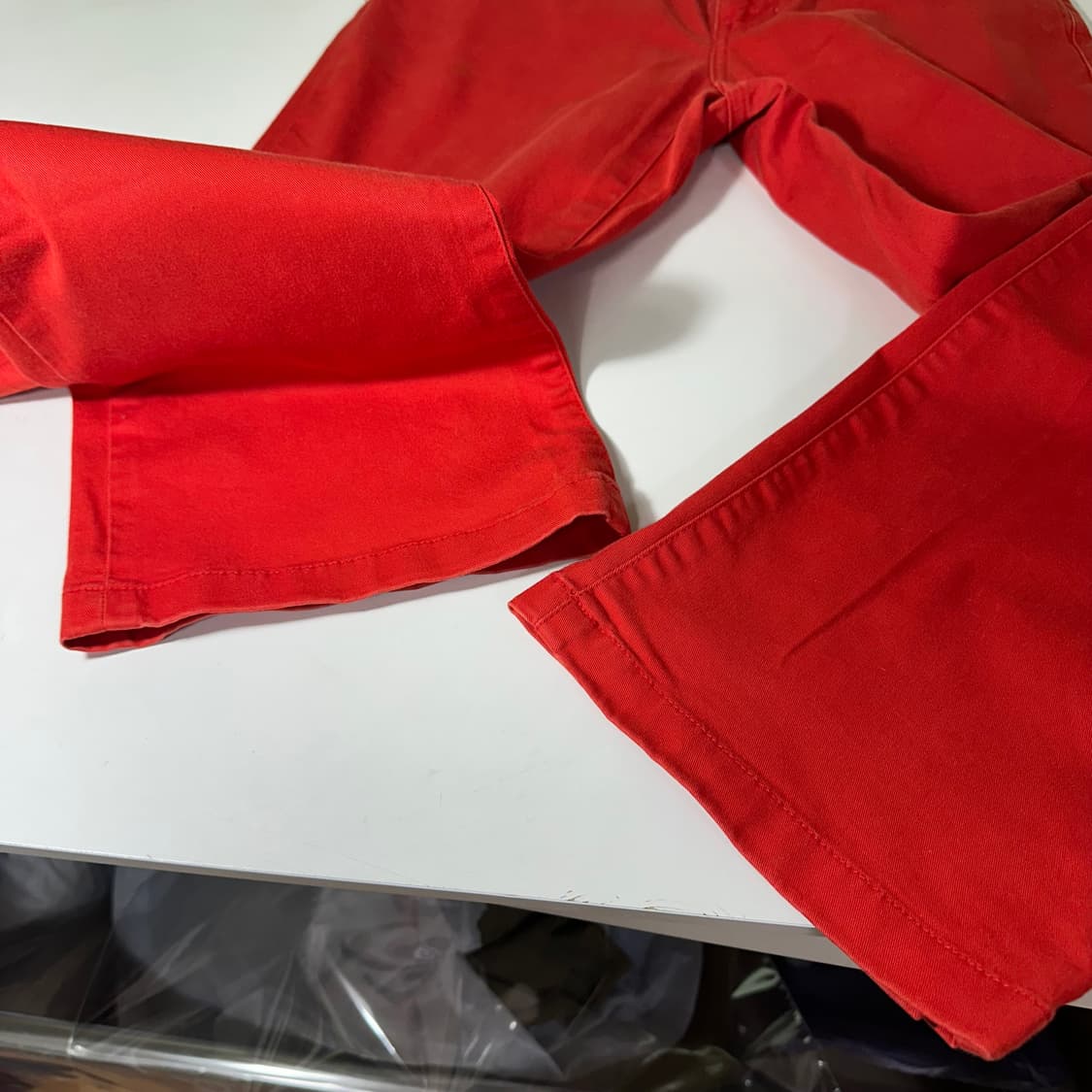 우먼M-L 라코스테 딥코랄 세미부츠컷 코튼 치노팬츠 상품이미지5