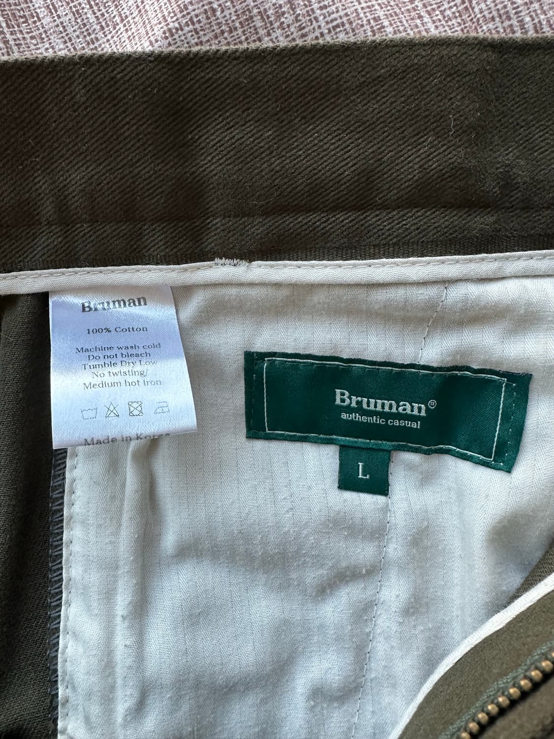 브루먼 치노팬츠 카키 L 새제품 상품이미지4