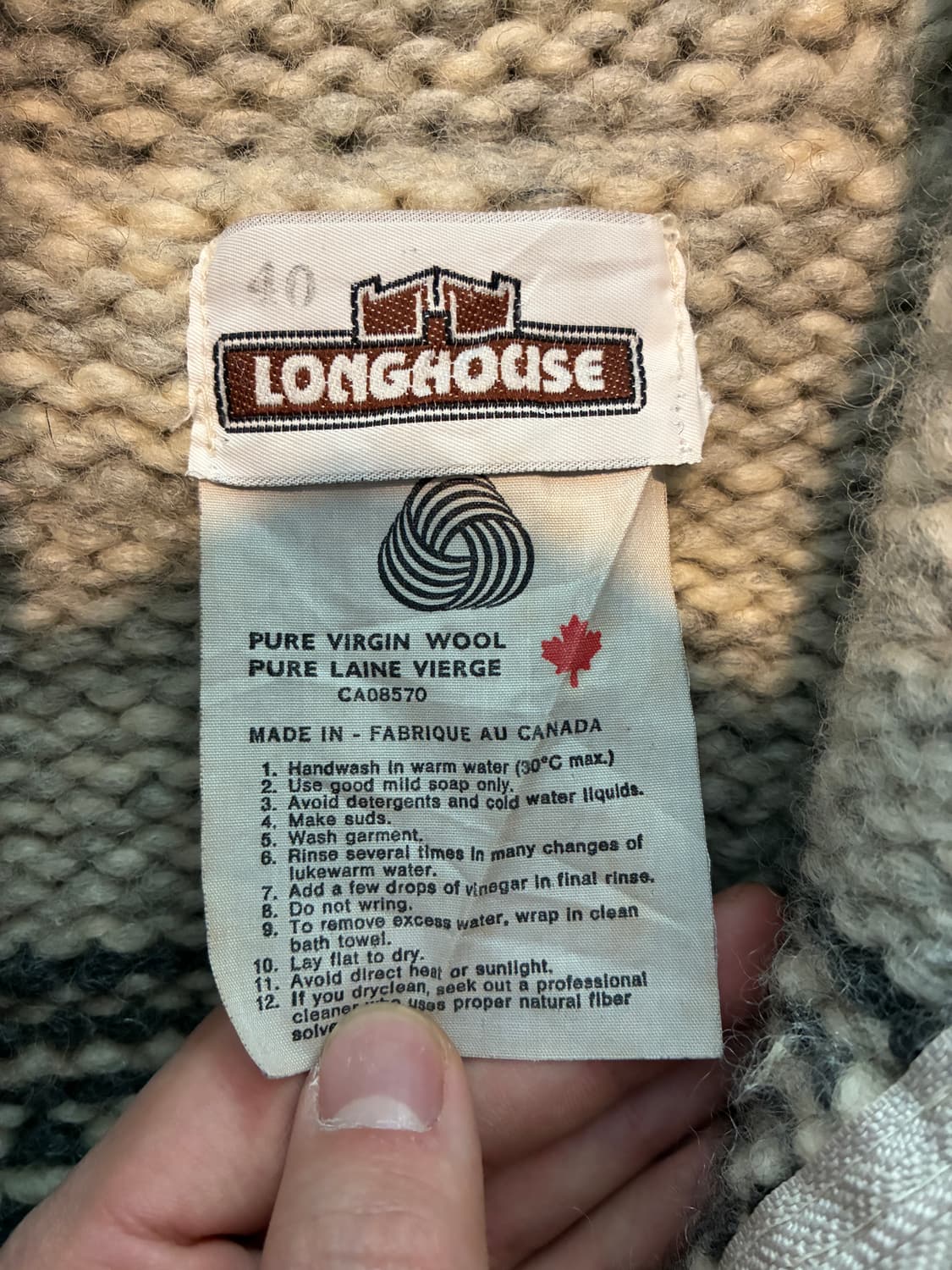 40) LONGHOUSE 오리지널 캐나다 울 코위찬 상품이미지2