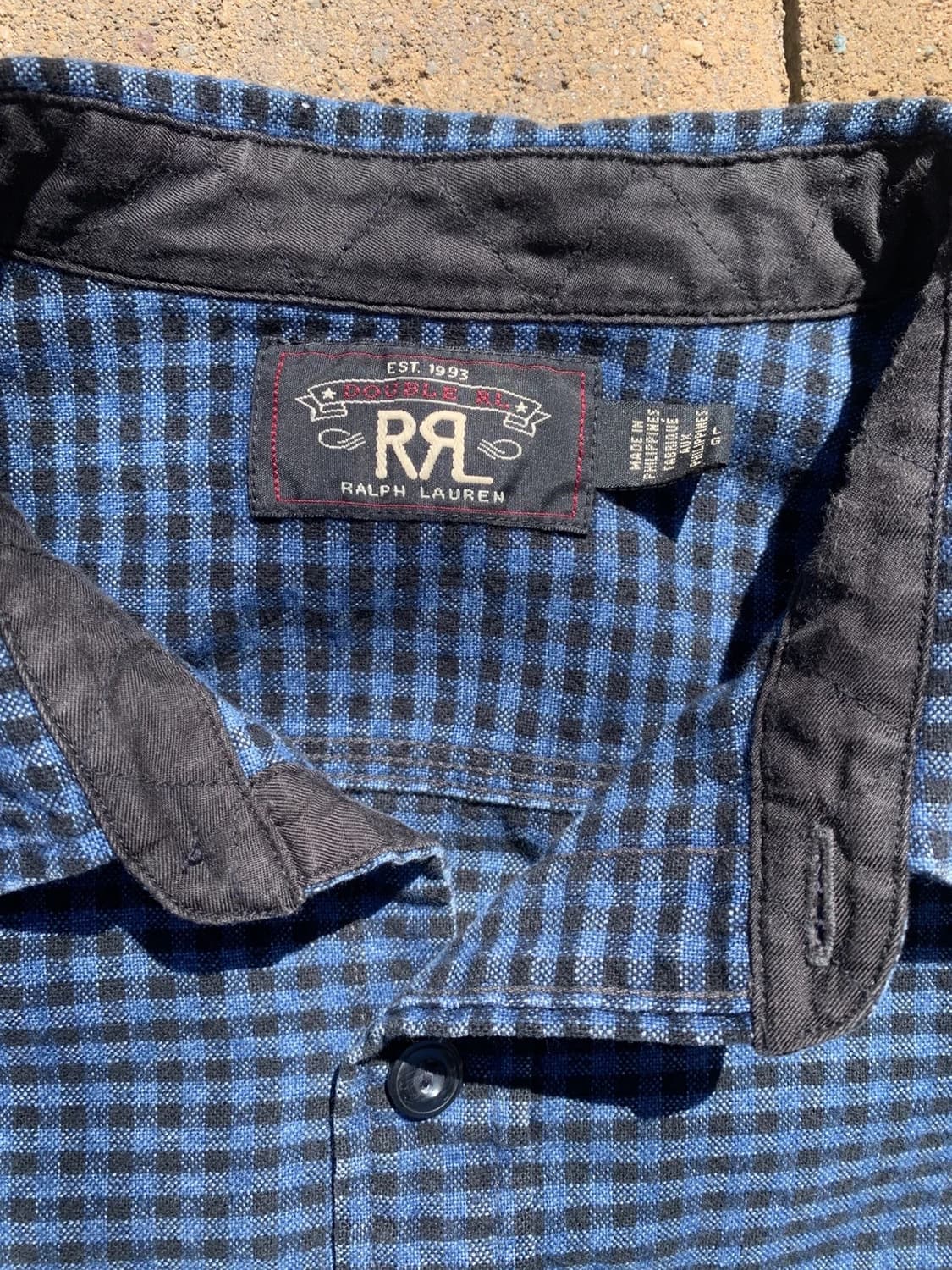 RRL 더블알엘 인디고 블루 체크 워크셔츠 상품이미지4