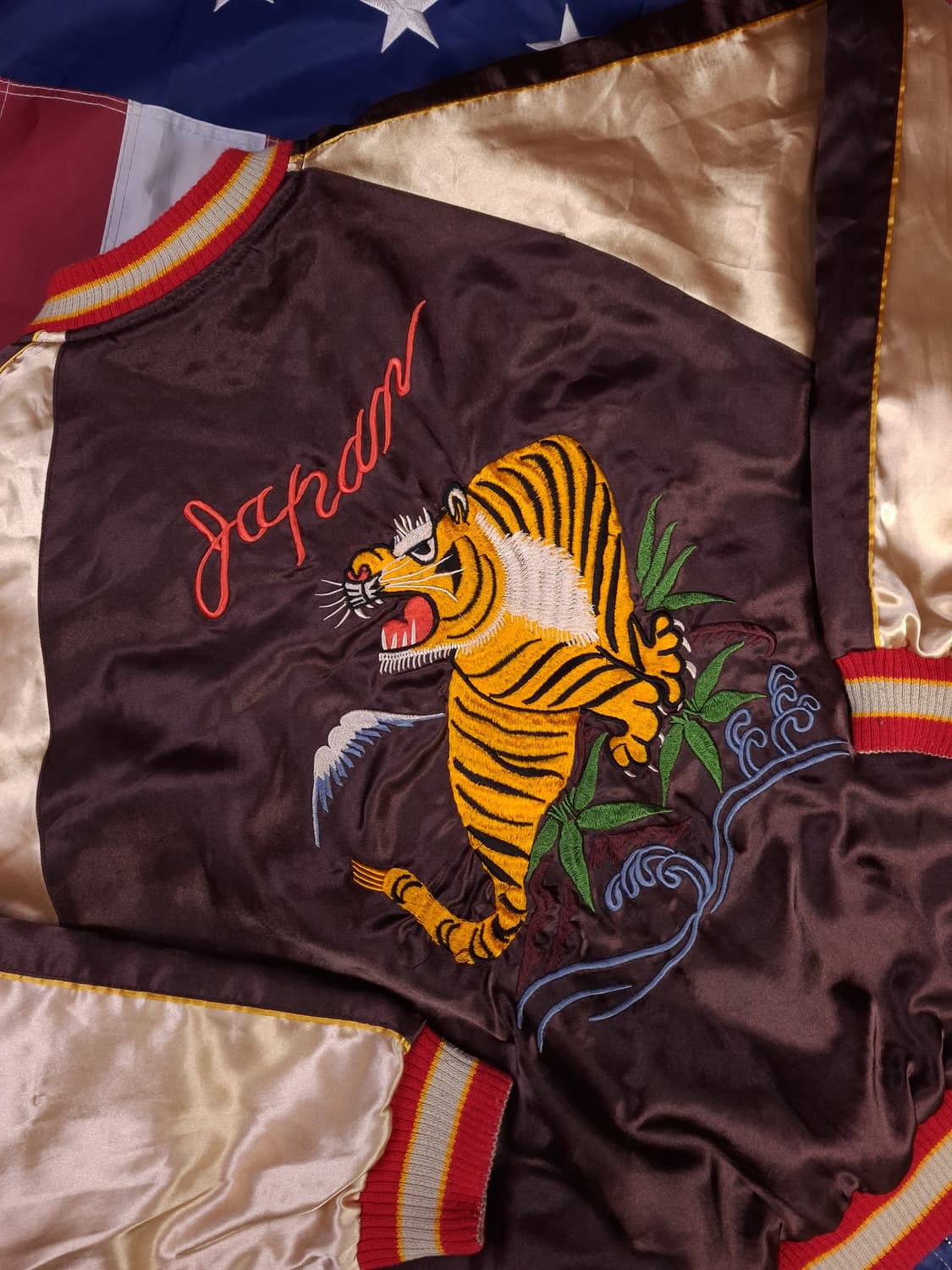 빈티지 JPN 타이거 드래곤 리버서블 스카쟌 상품이미지2