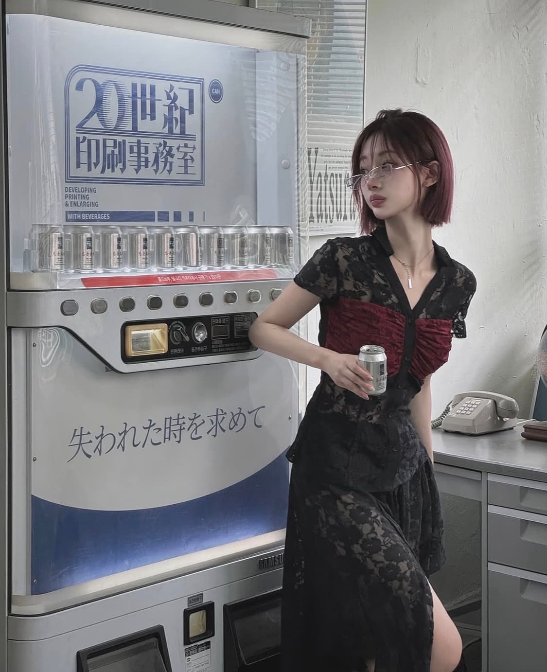 달링유어배드 LACE ASYMMETRIC 셔링 스커트 #BLACK M 상품이미지3