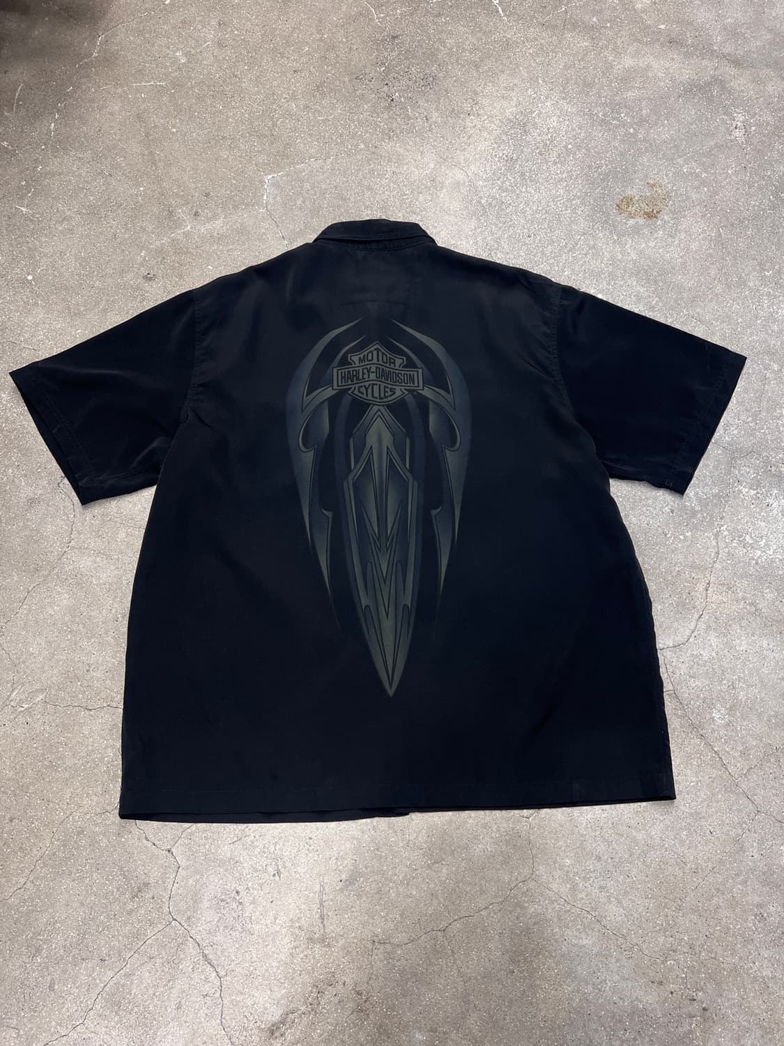 할리데이비슨 버튼업 프린트 반팔 셔츠 블랙 상품이미지2