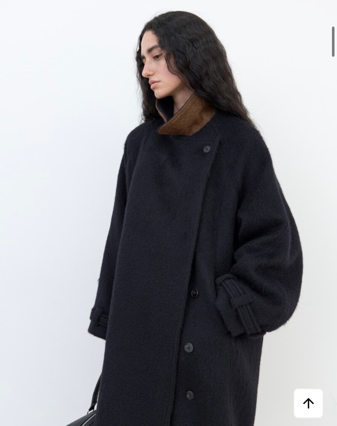 에토스 HAIRY LONG COAT(네이비)새상품 상품이미지3