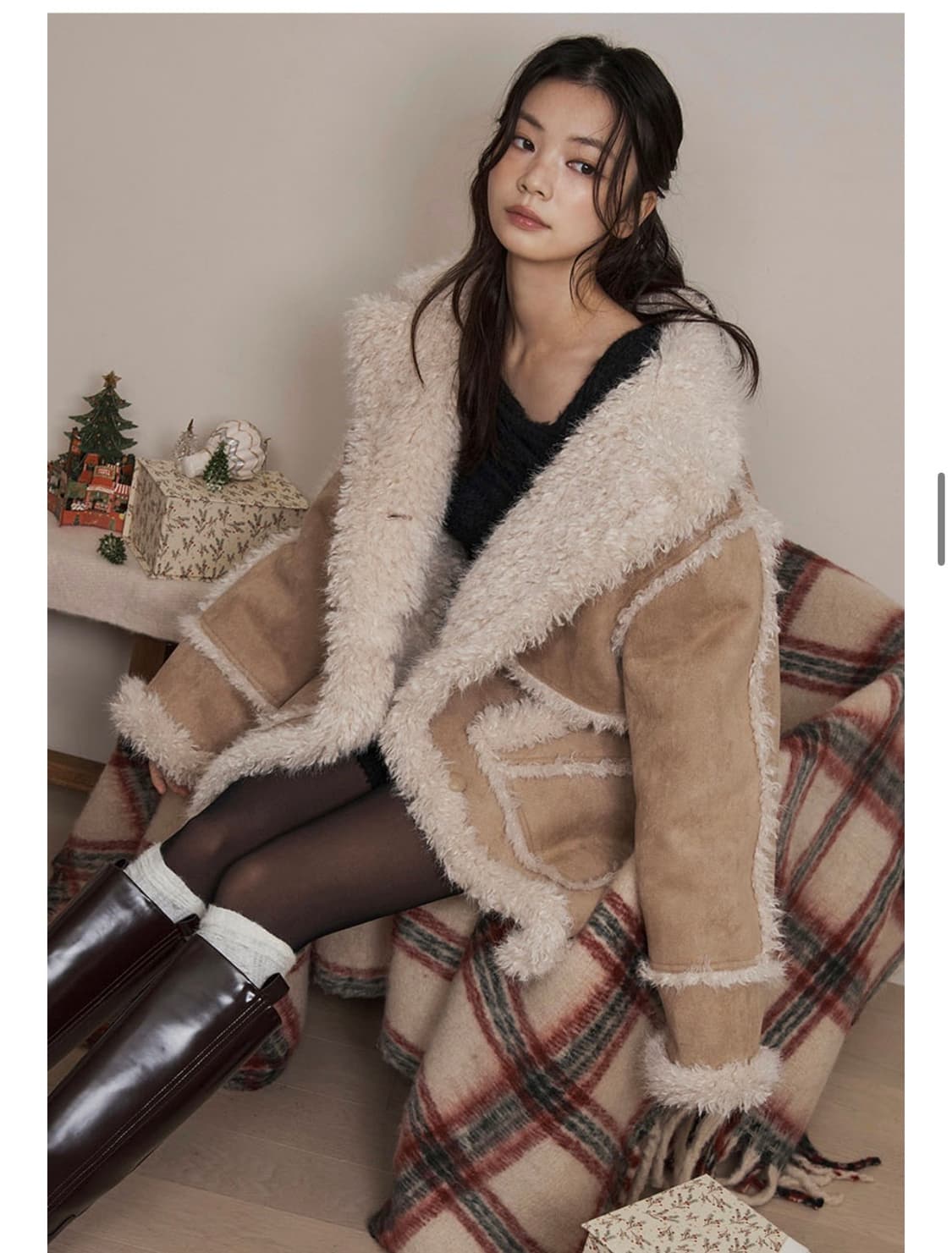 라츠유 카멜 무스탕(전참시 김아영 착용) 상품이미지2