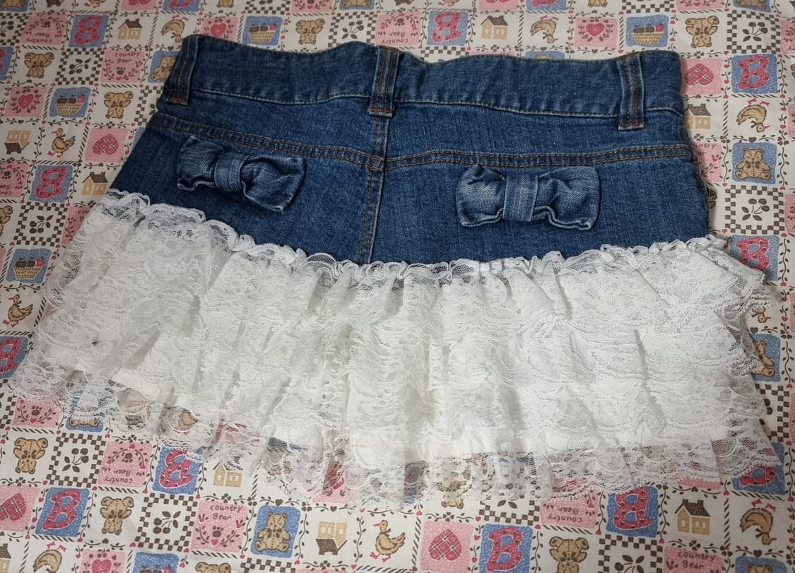 트랄라라(TRALALA) 레이스 프릴 데님 큐롯팬츠 상품이미지5