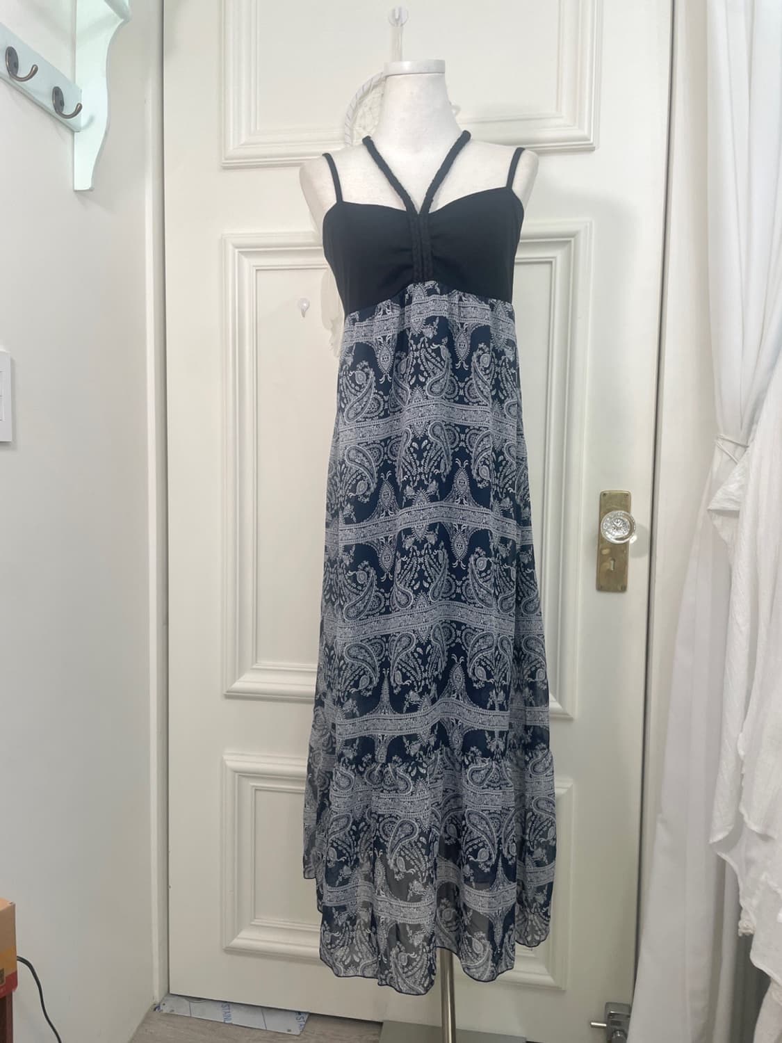 navy pasley long sleeveless opc(size-L) 상품이미지1