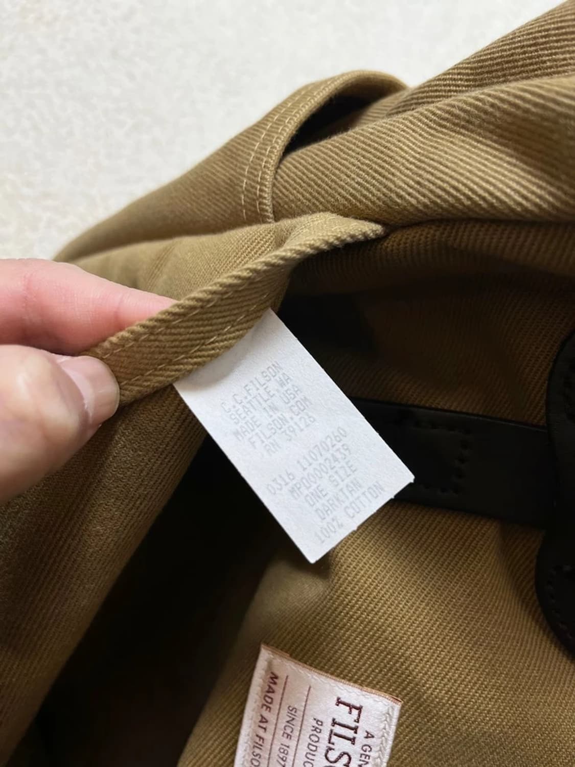 필슨 FILSON 260 Tan 러기드 트윌 토트백 A1696 상품이미지9