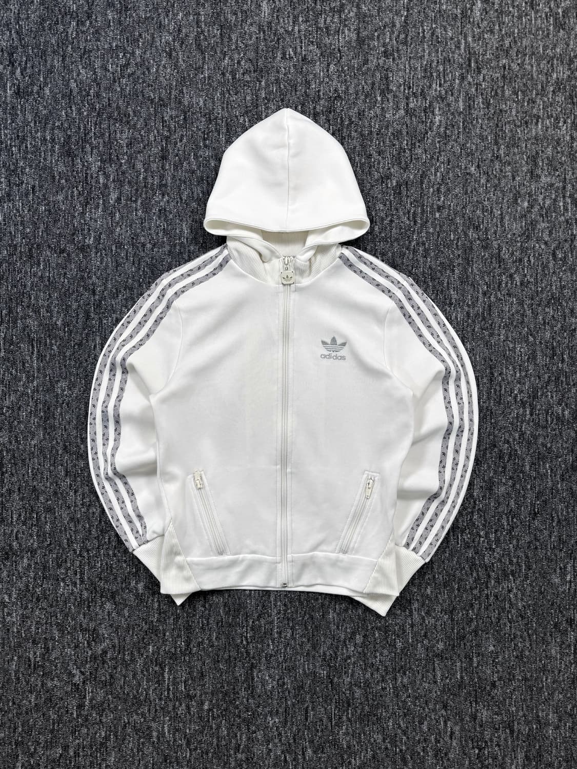 아디다스 화이트 실버 후드 져지 상품이미지3