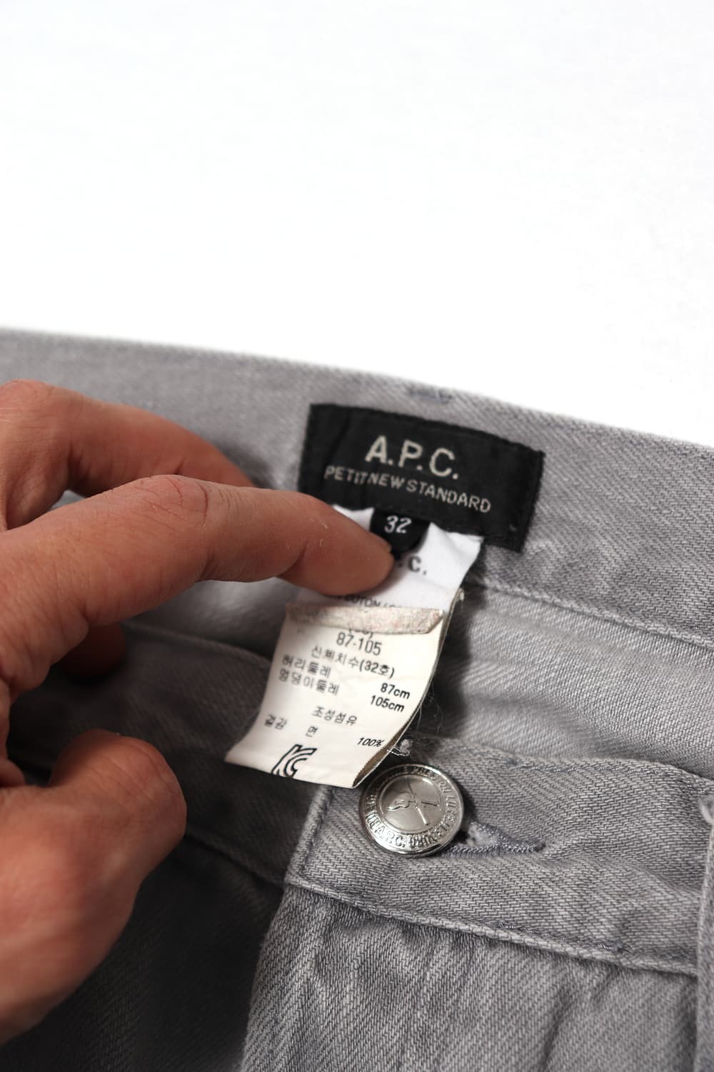 A.P.C 쁘띠 뉴 스탠다드 그레이 셀비지 데님 팬츠 size 32 상품이미지4