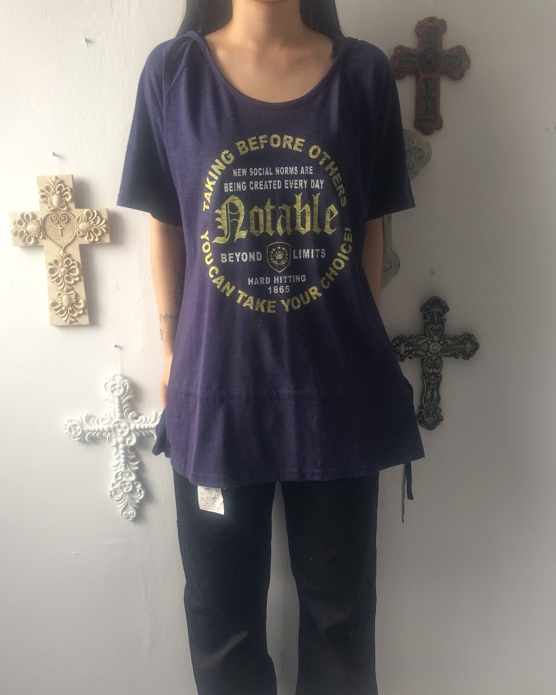 Lettering printing hood t shirt 상품이미지5