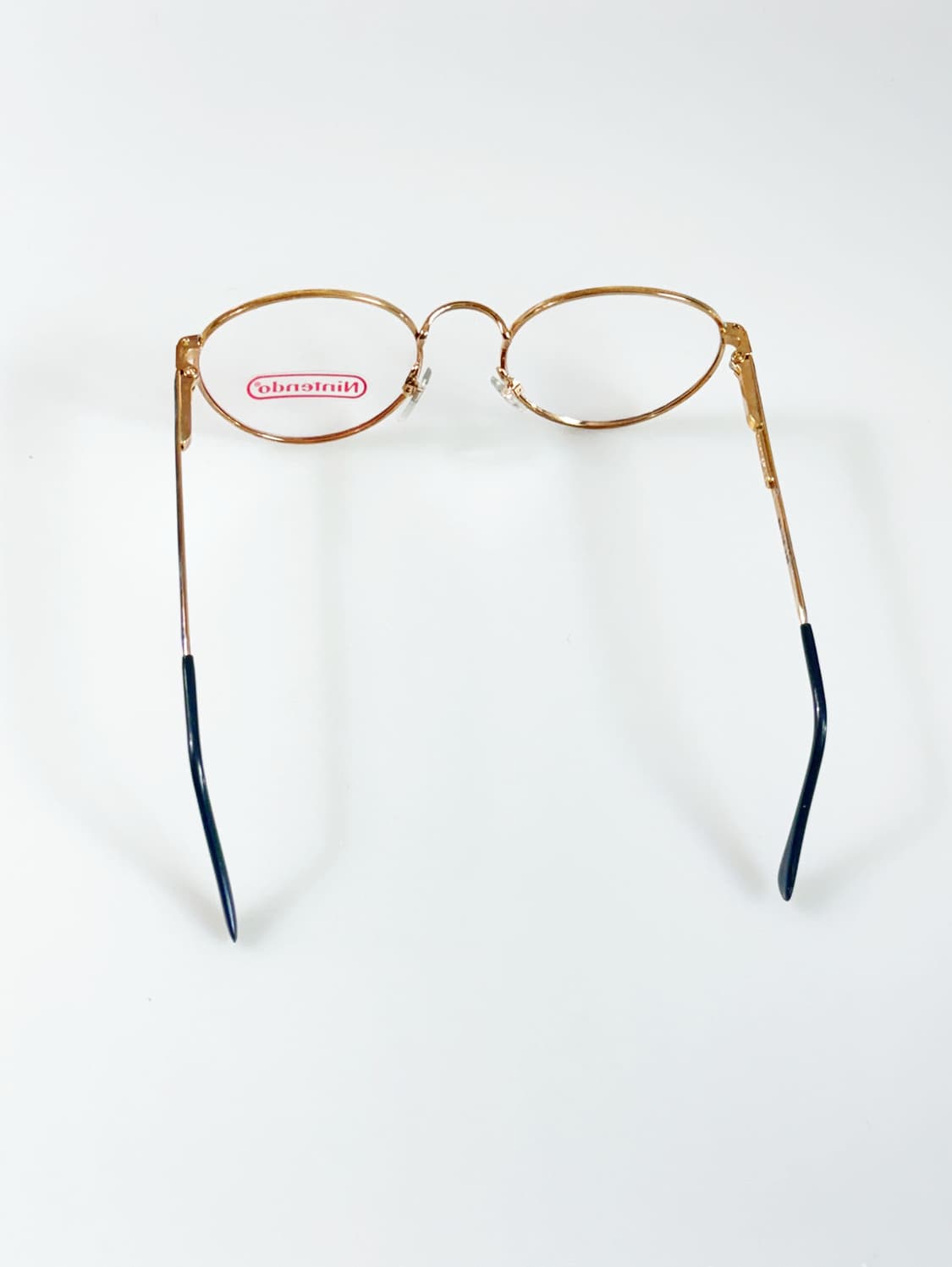 80s NINTENDO 골드 블루 마블 라운드 프레임 빈티지 안경 상품이미지5