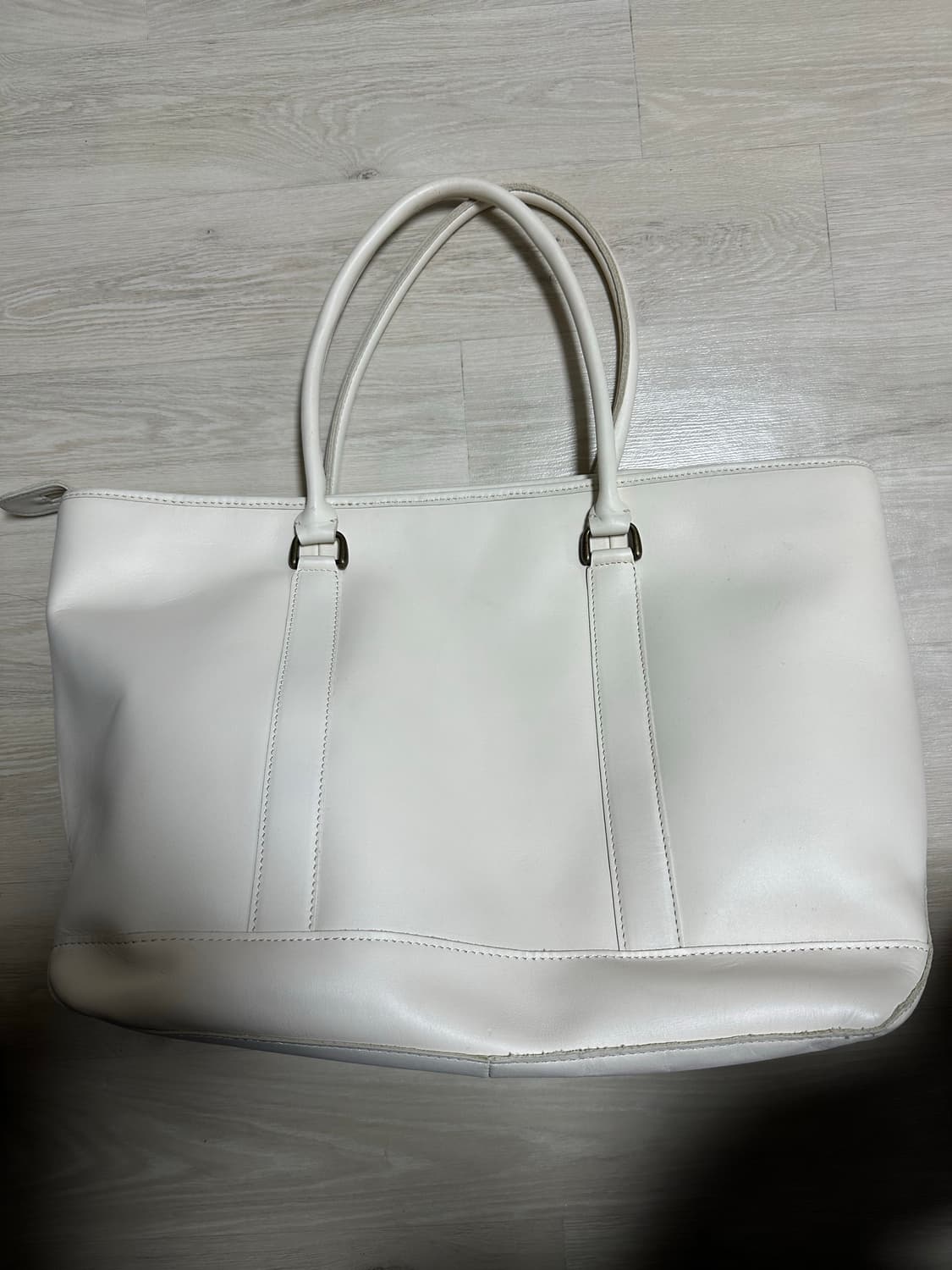 L.L.Bean 엘엘빈 화이트 레더 토트백 상품이미지1