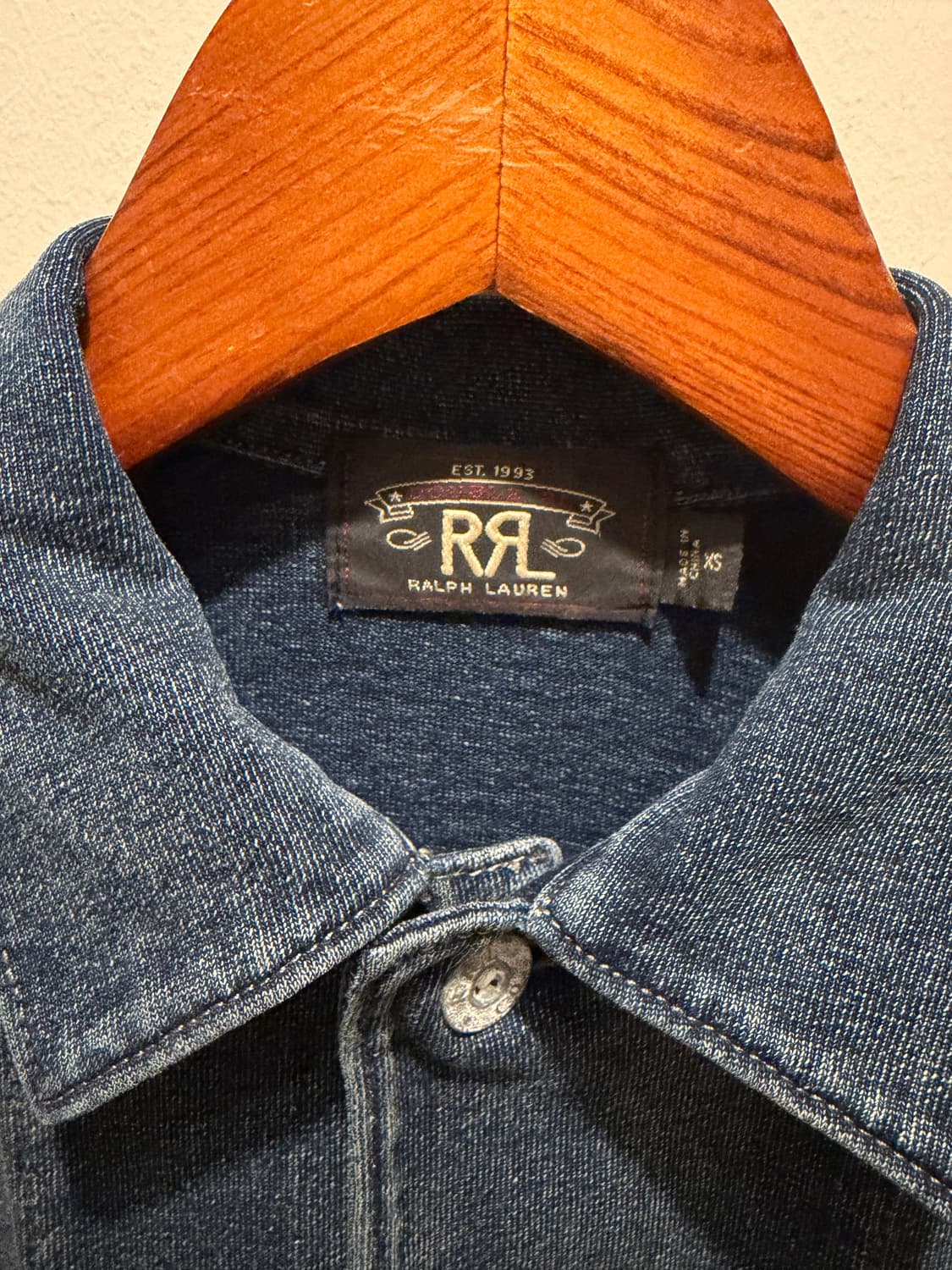 rrl 더블알엘 워시드 인디고 저지 자켓 XS 상품이미지3