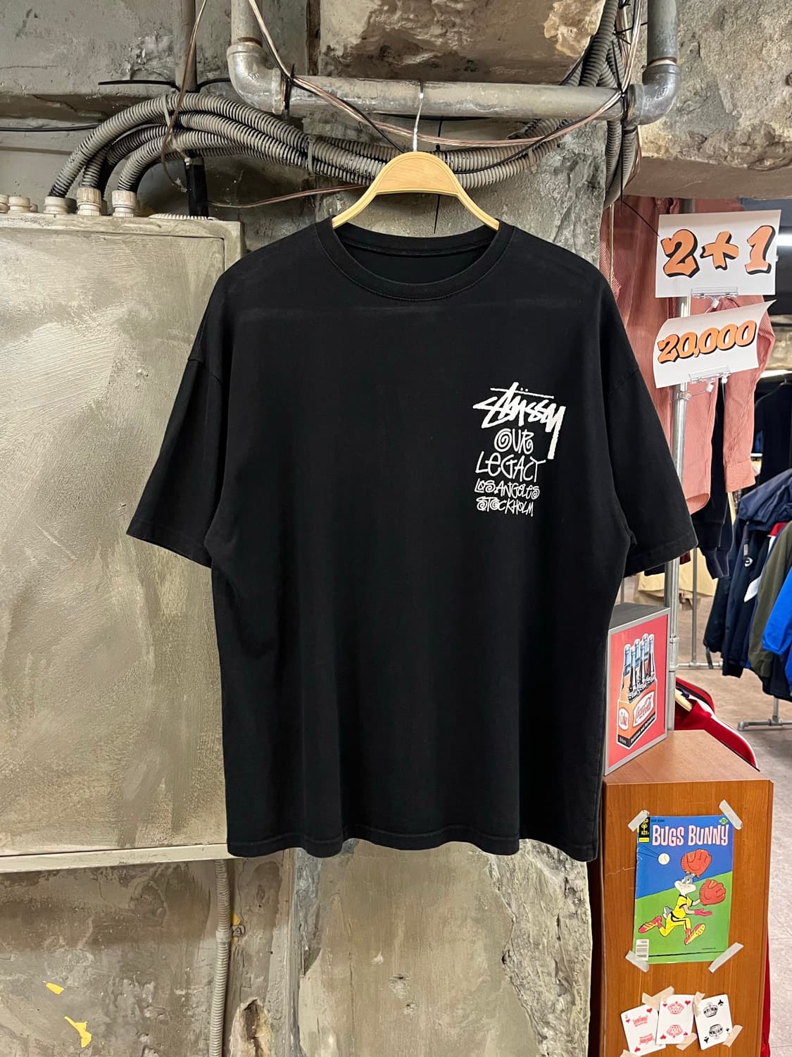 스투시X아워레가시 서프맨 반팔티 블랙 #csz3324 상품이미지2