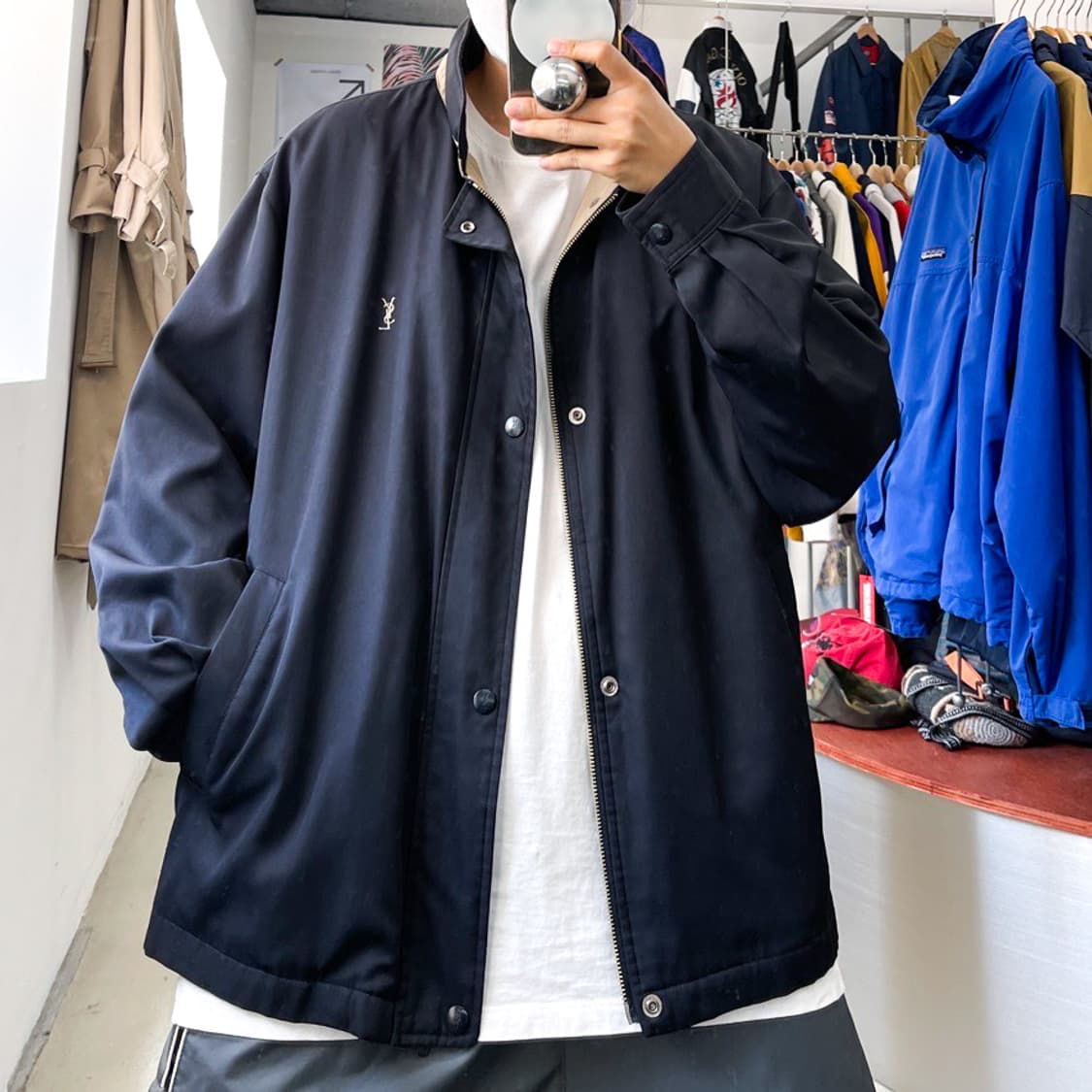 YSL (이브 생 로랑) 미니멀 블랙 자켓 상품이미지1