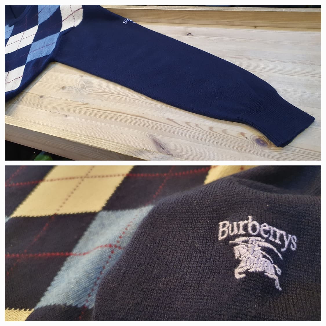 100.버버리 캐시미어 브이넥 니트 상품이미지4