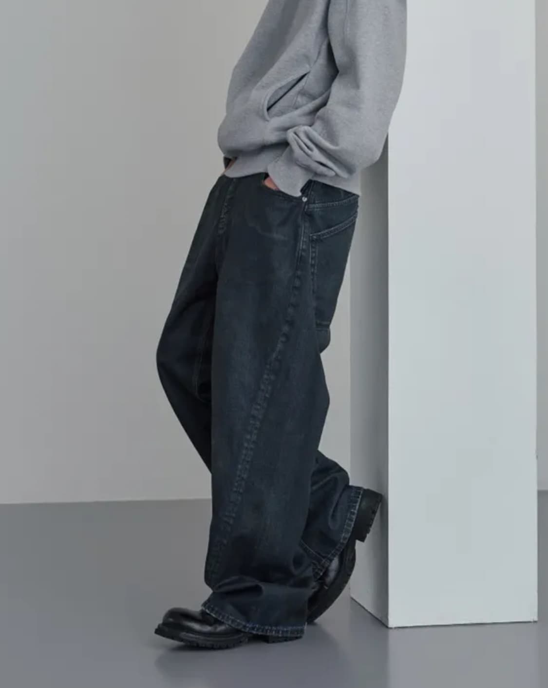 이예 yiyae 워싱 왁싱 데님 팬츠 상품이미지2