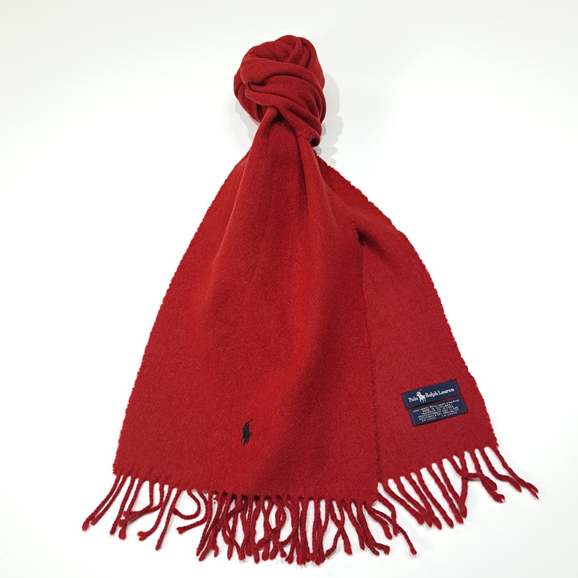 MX595 폴로 90s 스코틀랜드판 램스울 레드 머플러 목도리 상품이미지2
