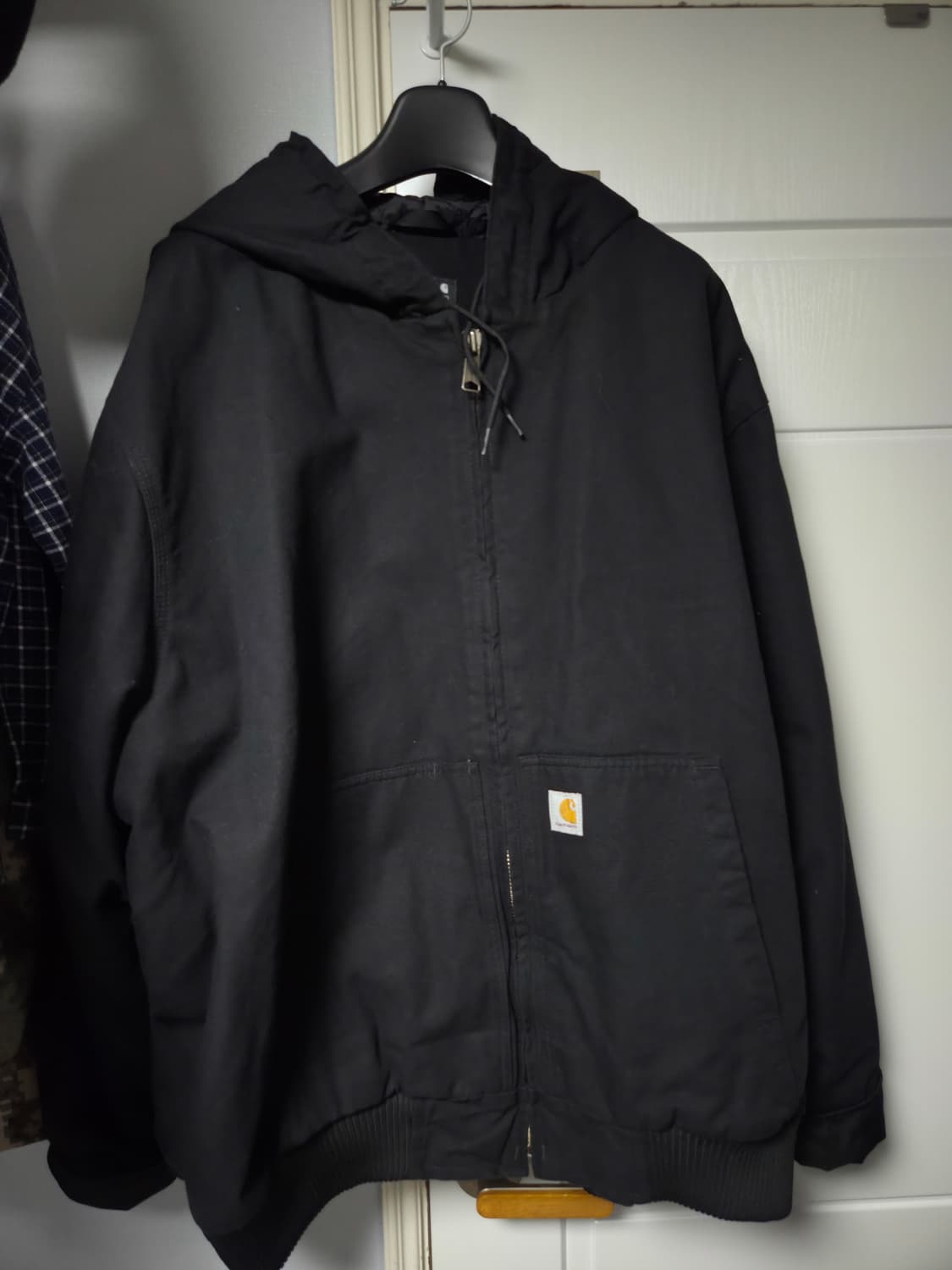 (4XL) 칼하트 블랙 후드 워크 자켓 상품이미지1