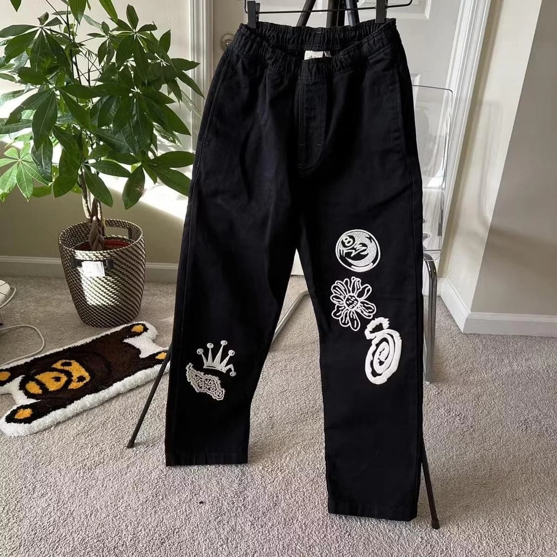 스투시 노마 아이콘 비치 팬츠 워시드 블랙 상품이미지1