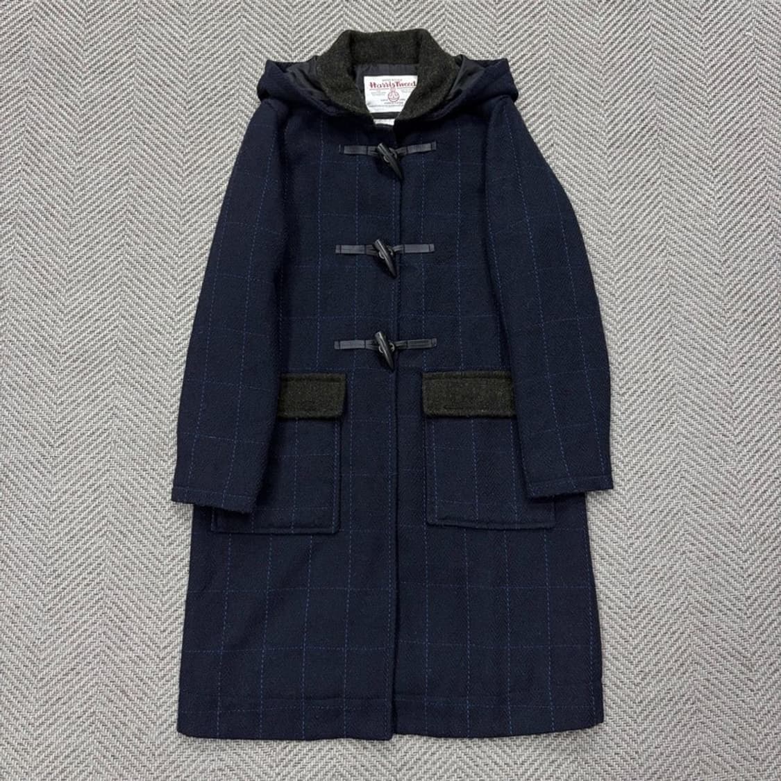 해리스트위드 체크 더플 코트 v2669 상품이미지1