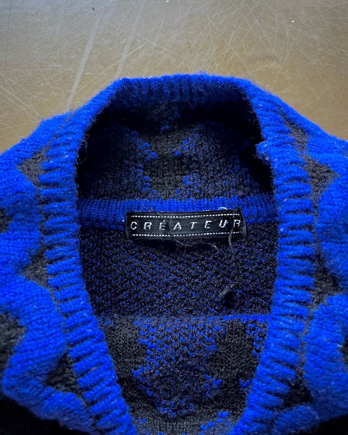 1980-90s CREATEUR 3D Tribal Trim Knit 상품이미지5