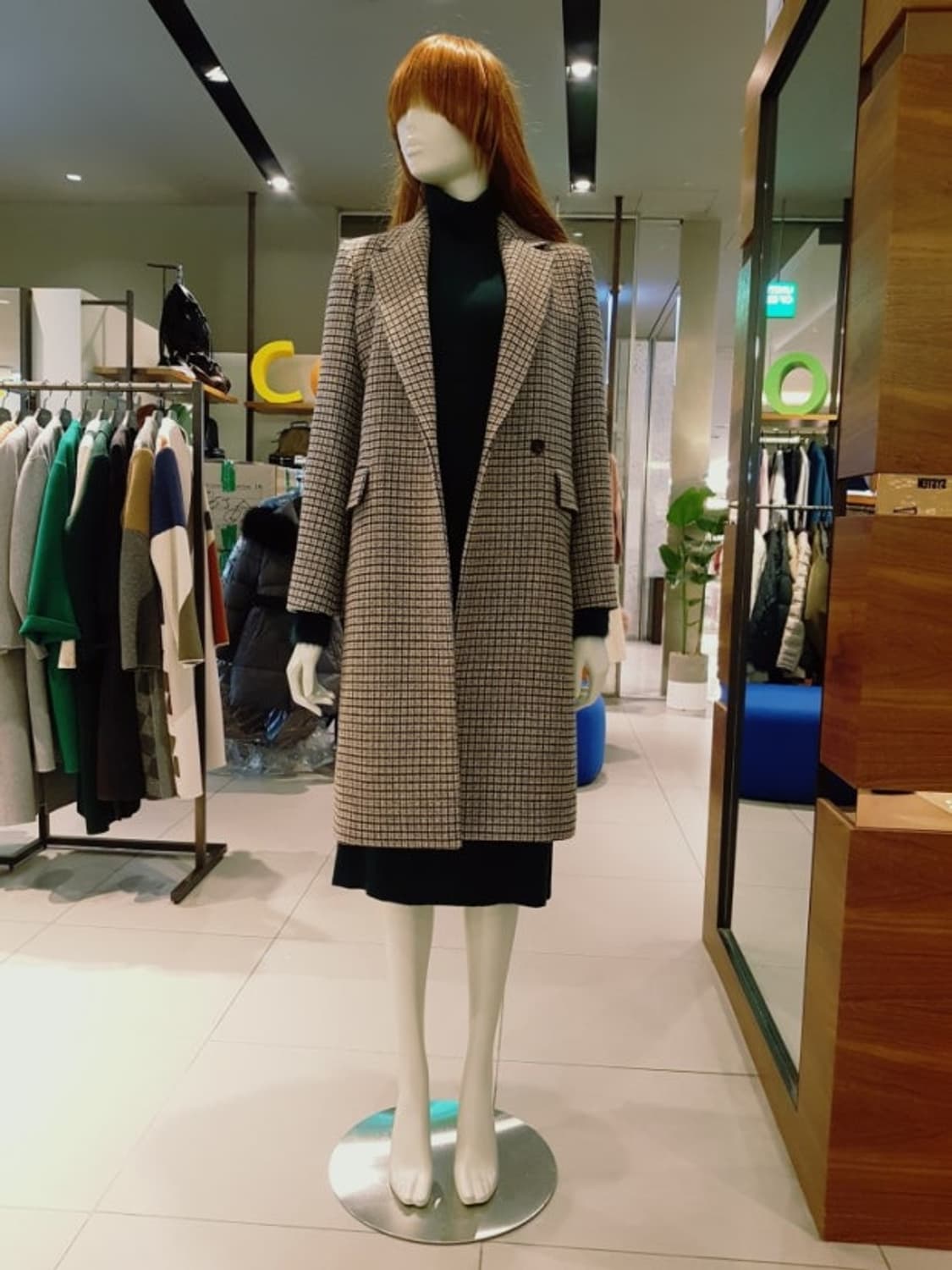 베네통 체크롱코트  상품이미지2