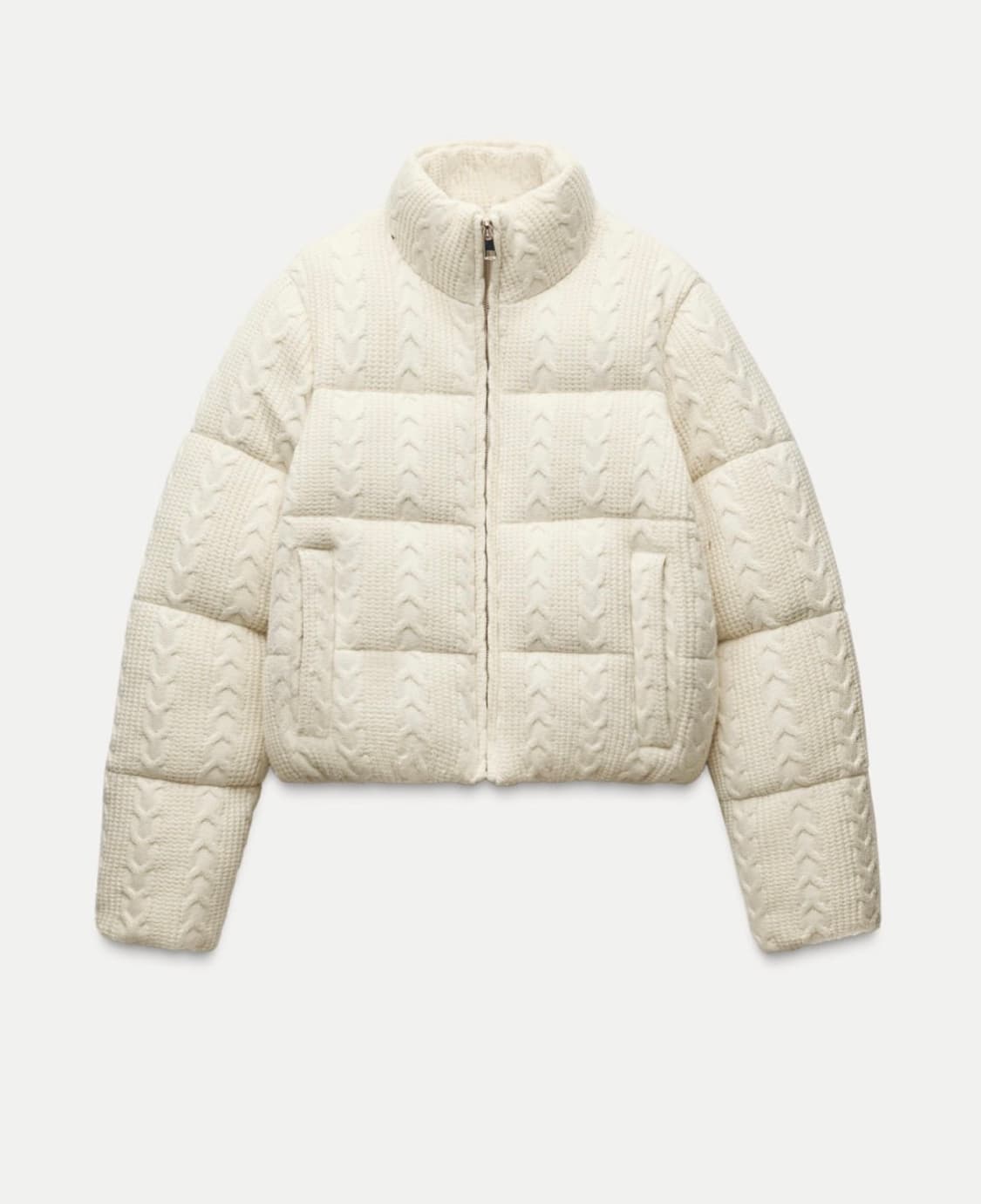 자라 니트패딩 아이보리 S 상품이미지6