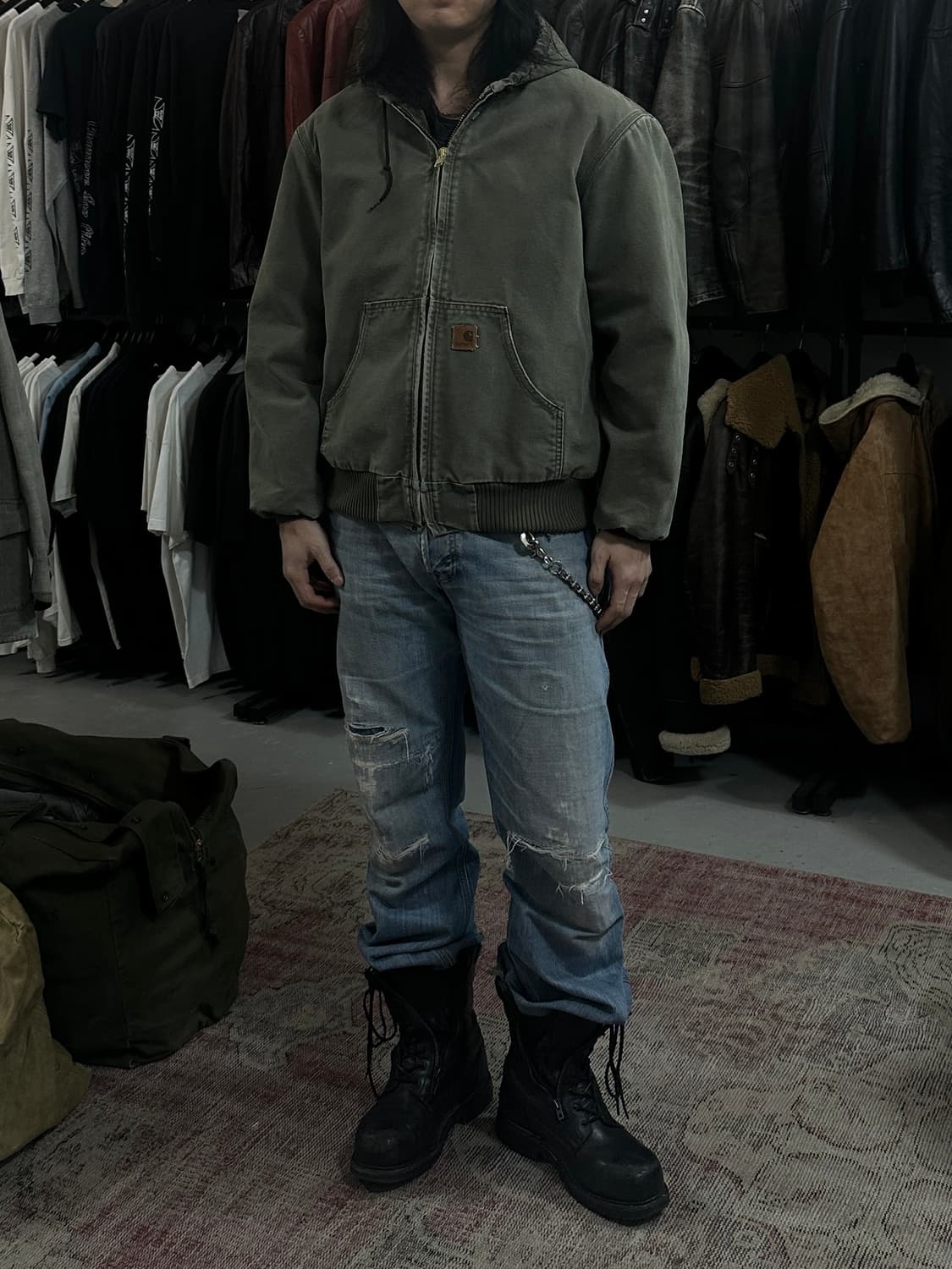 OG 칼하트 J130 액티브 자켓 칼하트 ARG 모스그린 상품이미지10