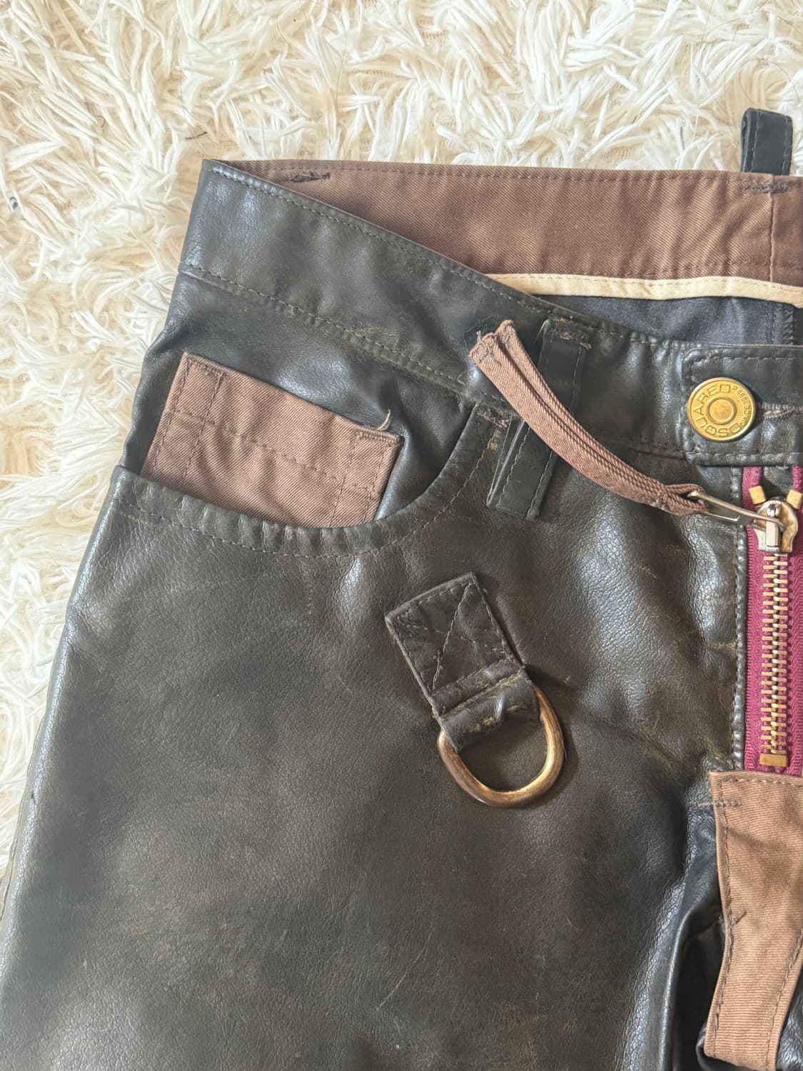 디스퀘어드2 03FW 레더 팬츠 상품이미지5