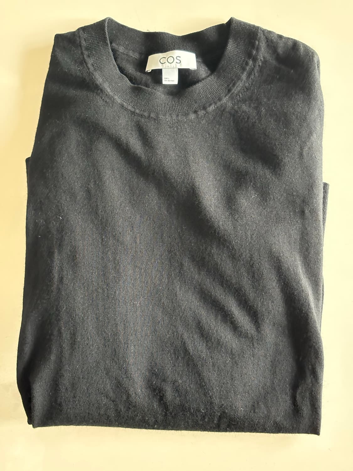 cos 슬림 메리노 울 크루넥 스웨터 니트 블랙 L 상품이미지2