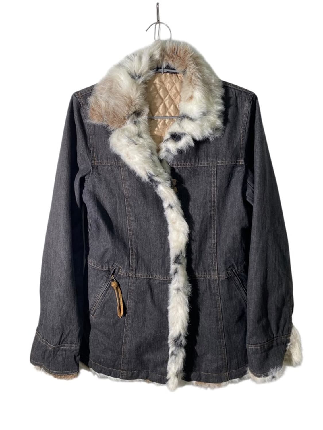 빈티지 퍼 트리밍 데님 자켓 상품이미지1