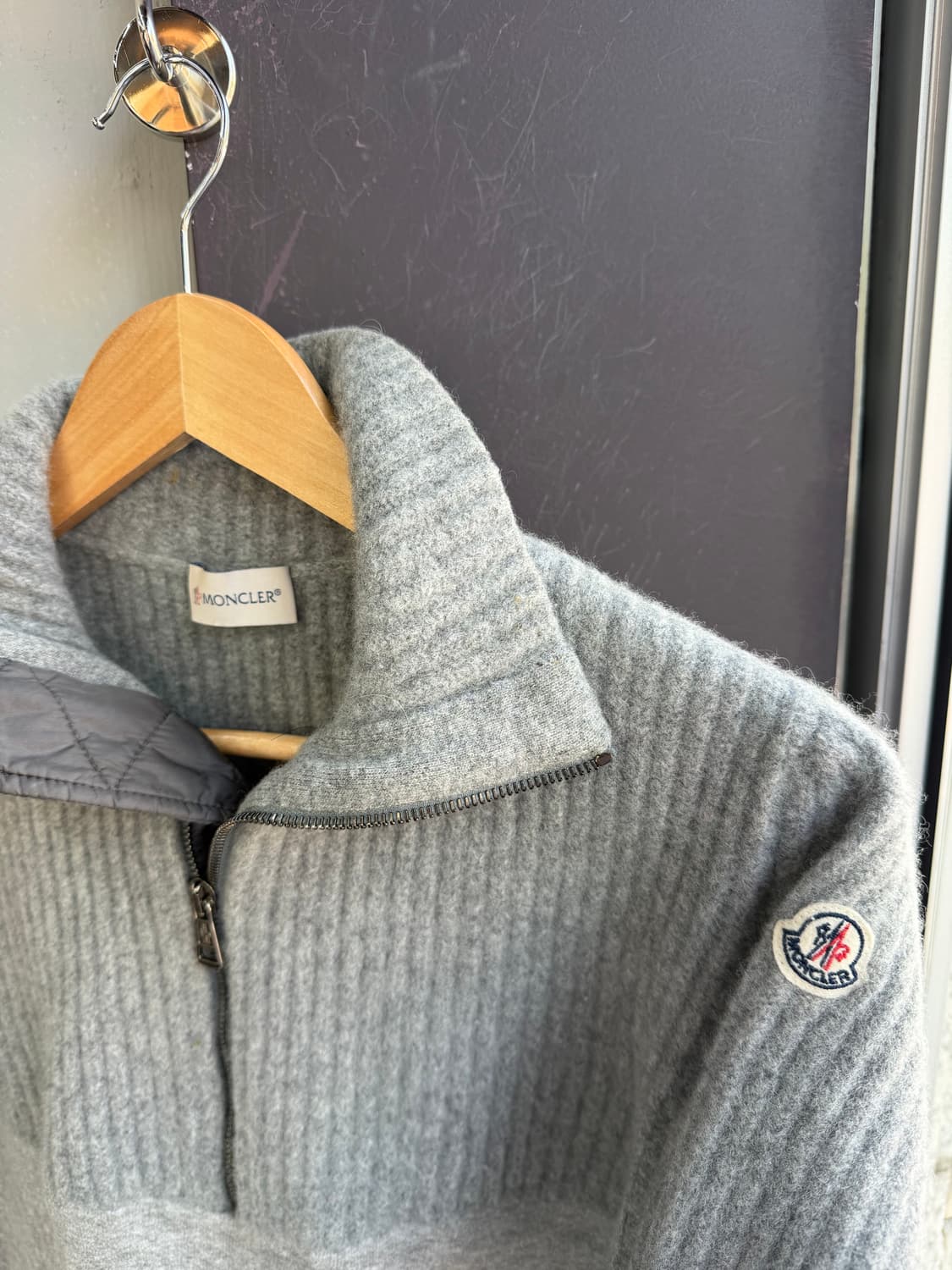 .S/ 몽클레어 투톤 골지 스웻 니트 하프집업 상품이미지7