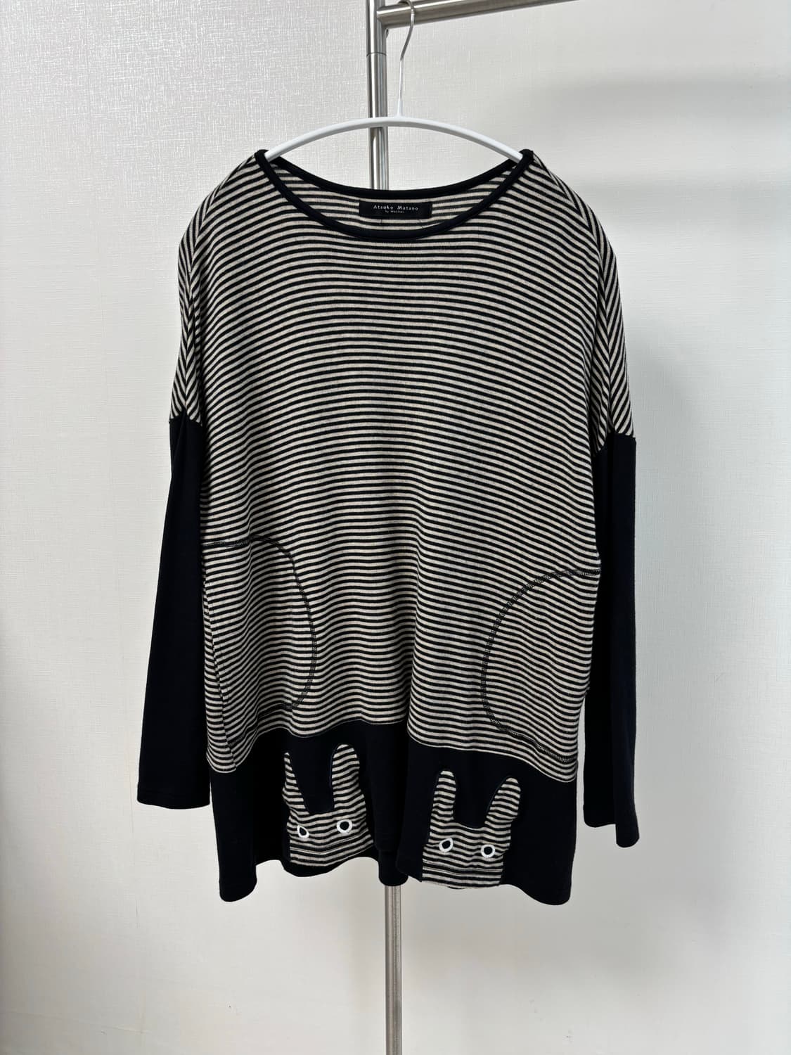 Atsuko Matano 투 캣츠 단가라 긴팔티 상품이미지1