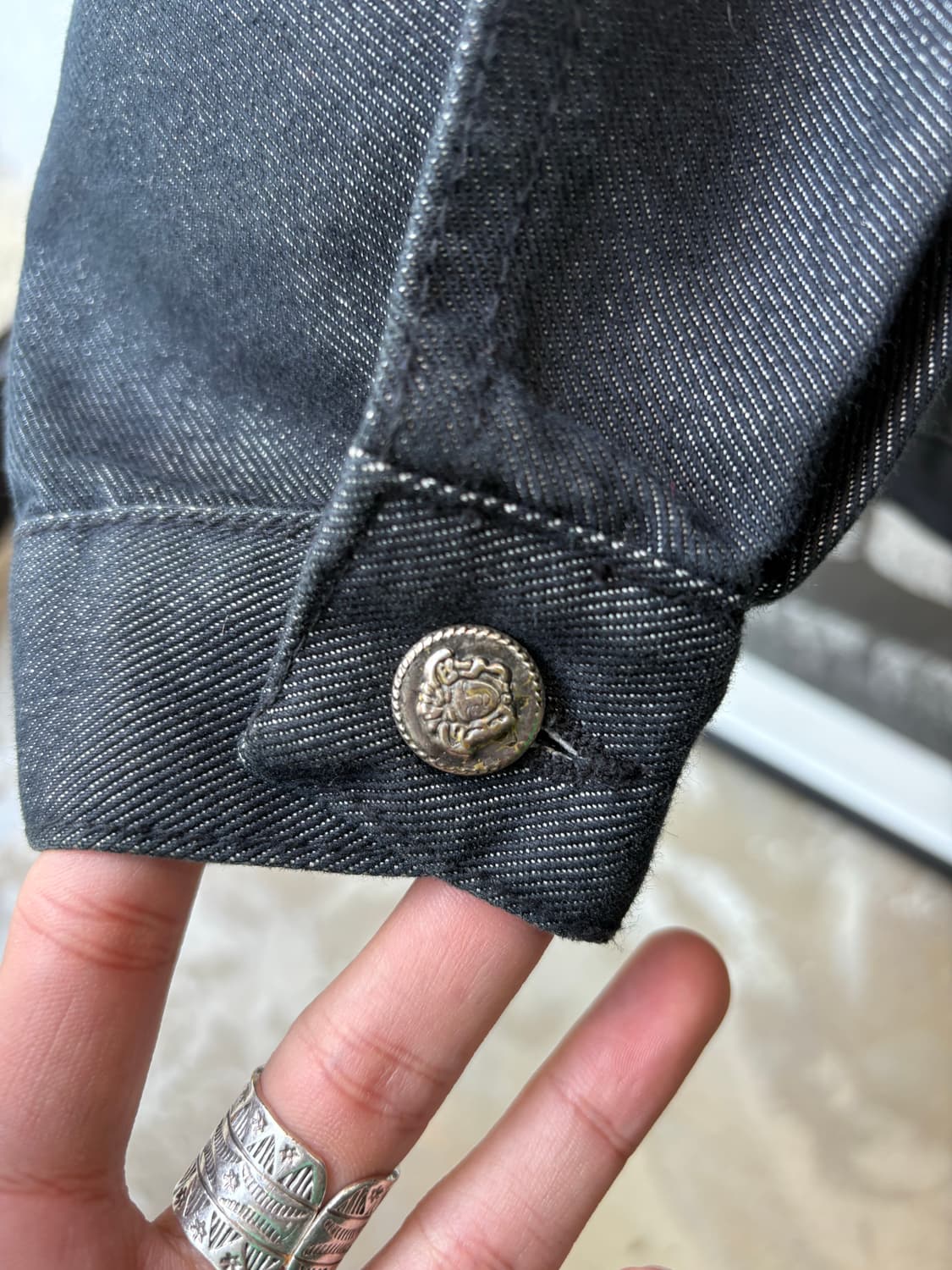 90s Versace jeans Couture 흑청 자켓 상품이미지5