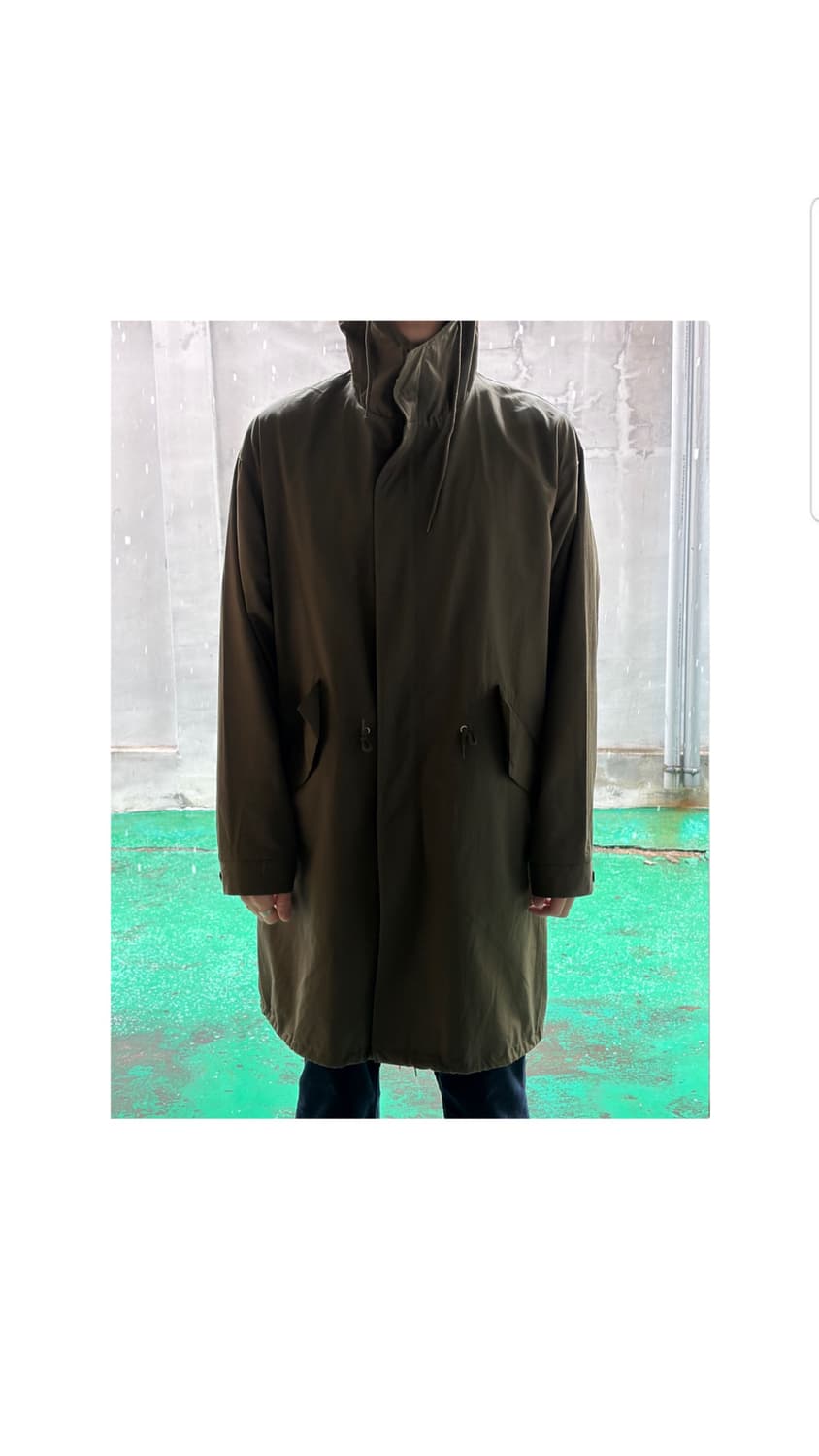 Vintage 카키컬러 후드 야상 상품이미지1