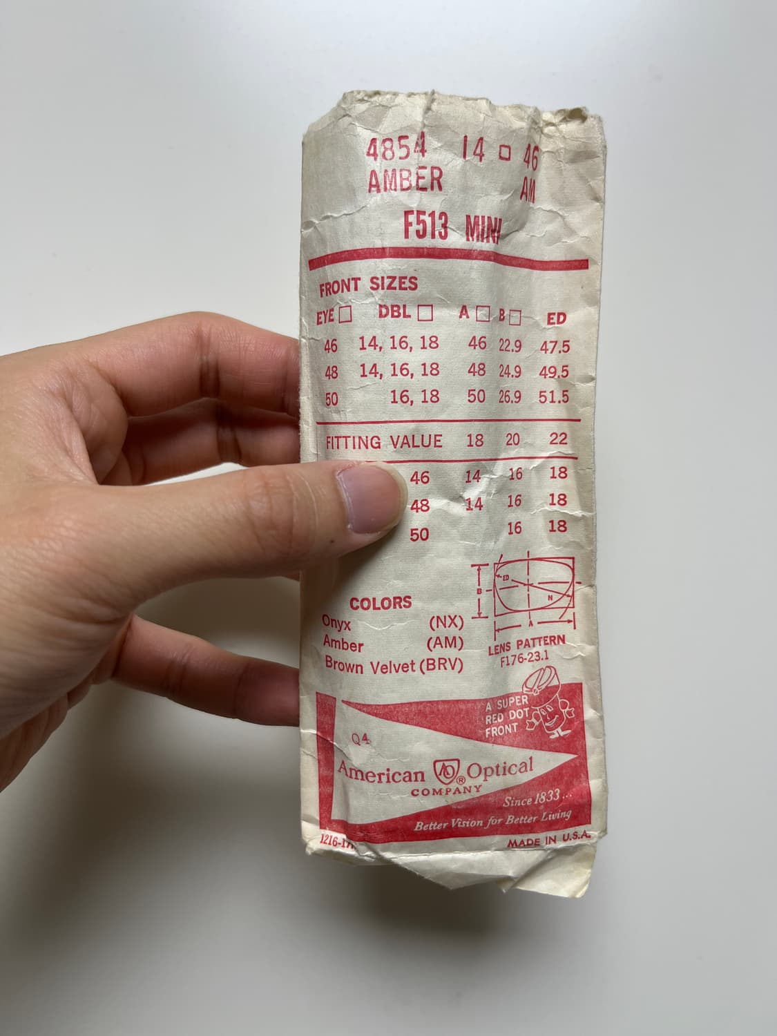 50s 60s 빈티지 아메리칸 옵티컬 레드닷 안경 46-14 상품이미지4