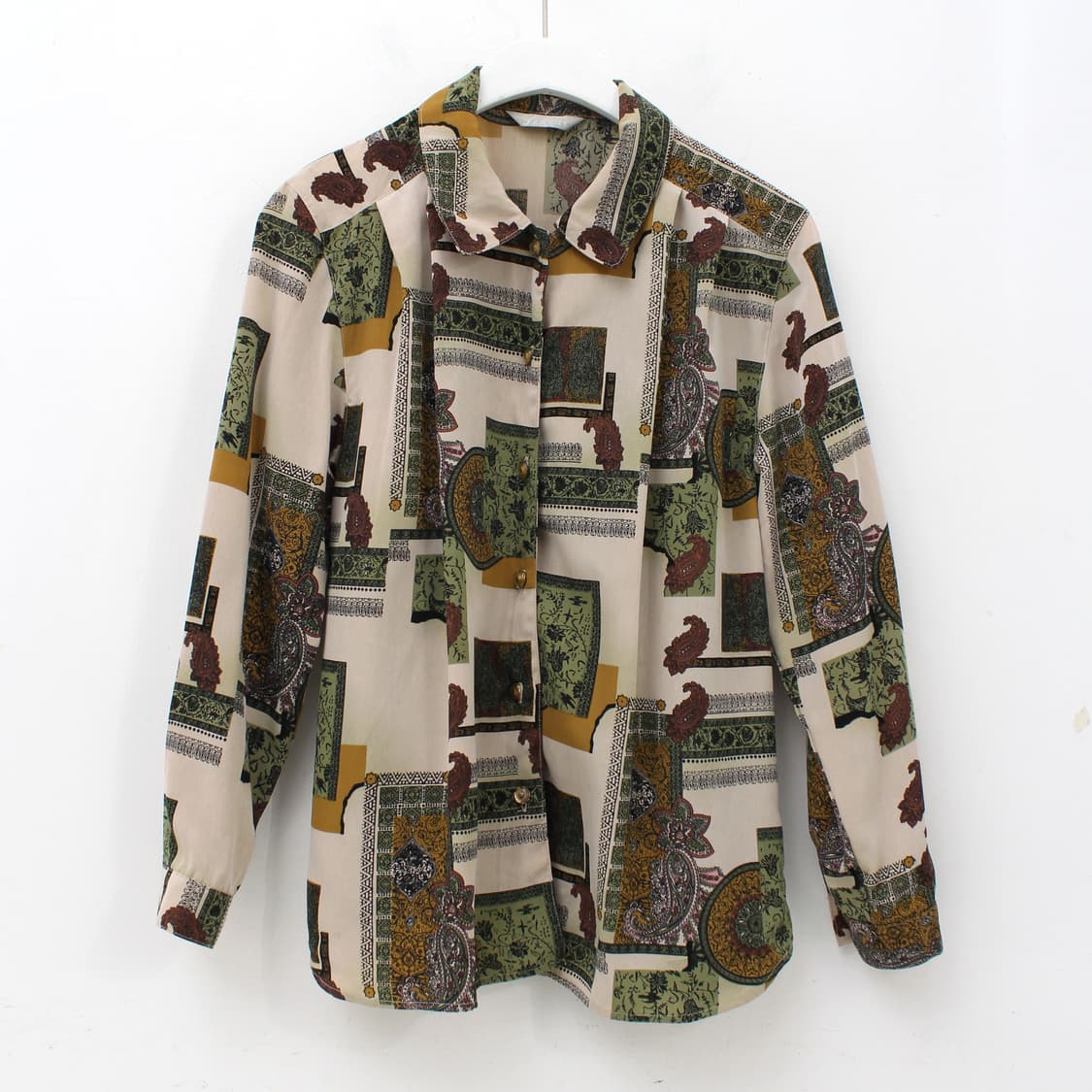  일본 빈티지 페이즐리 패턴 블라우스 상품이미지1