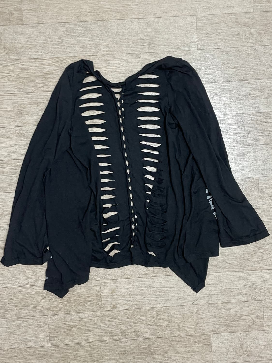 스컬 해골 레이어드 가디건 상품이미지2