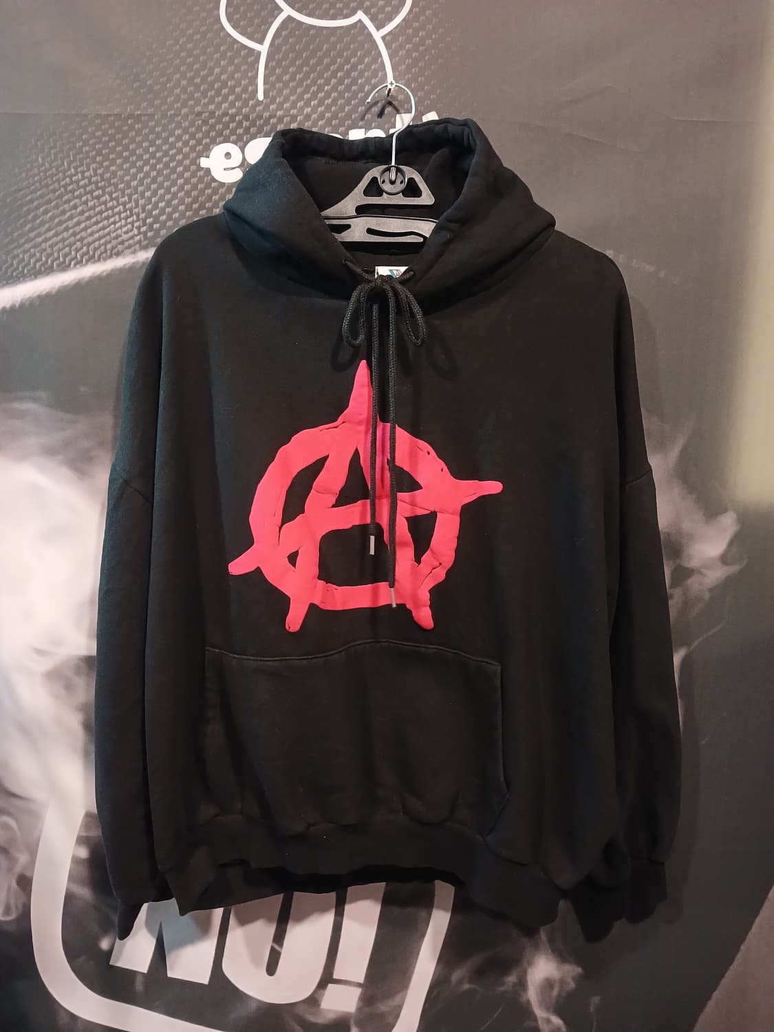 볼칸 블랙 오버핏 후드 상품이미지1